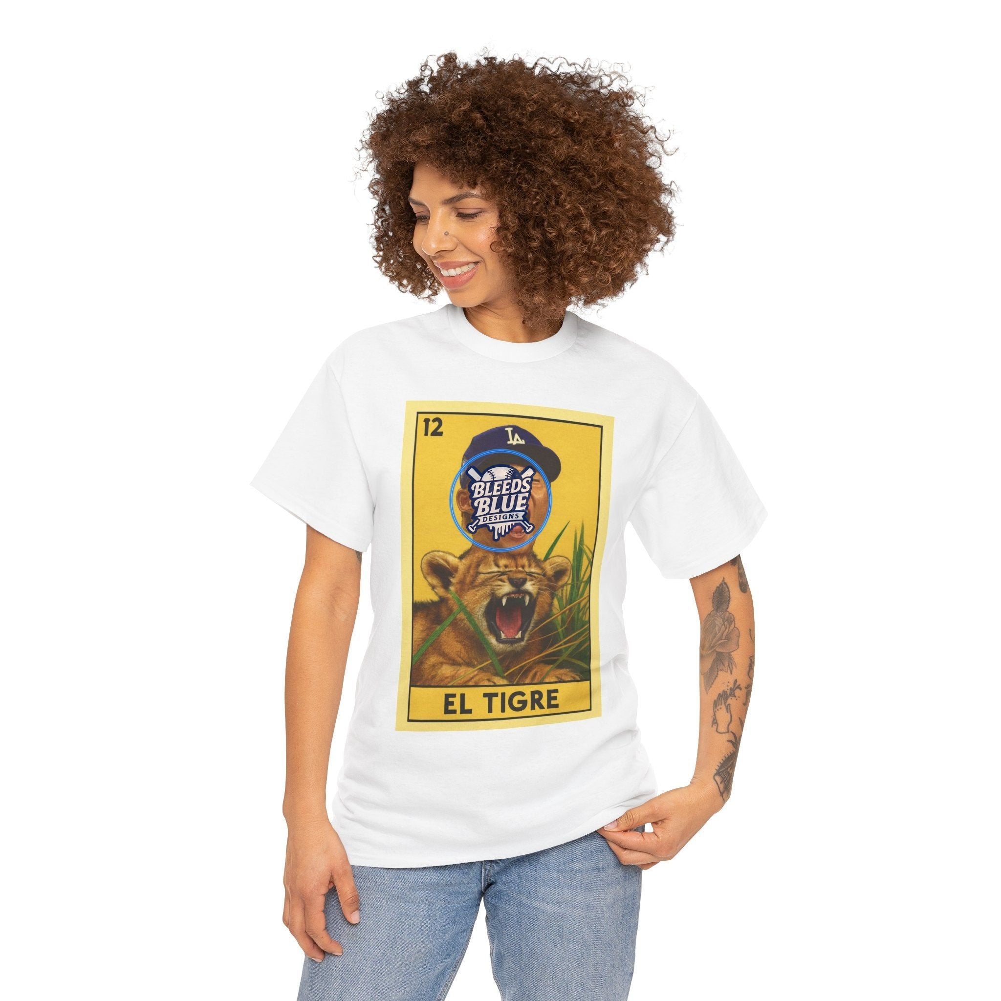 Yamamoto El Tigre Loteria Card Tee Shirt - Unisex Heavy Cotton Casual Fit