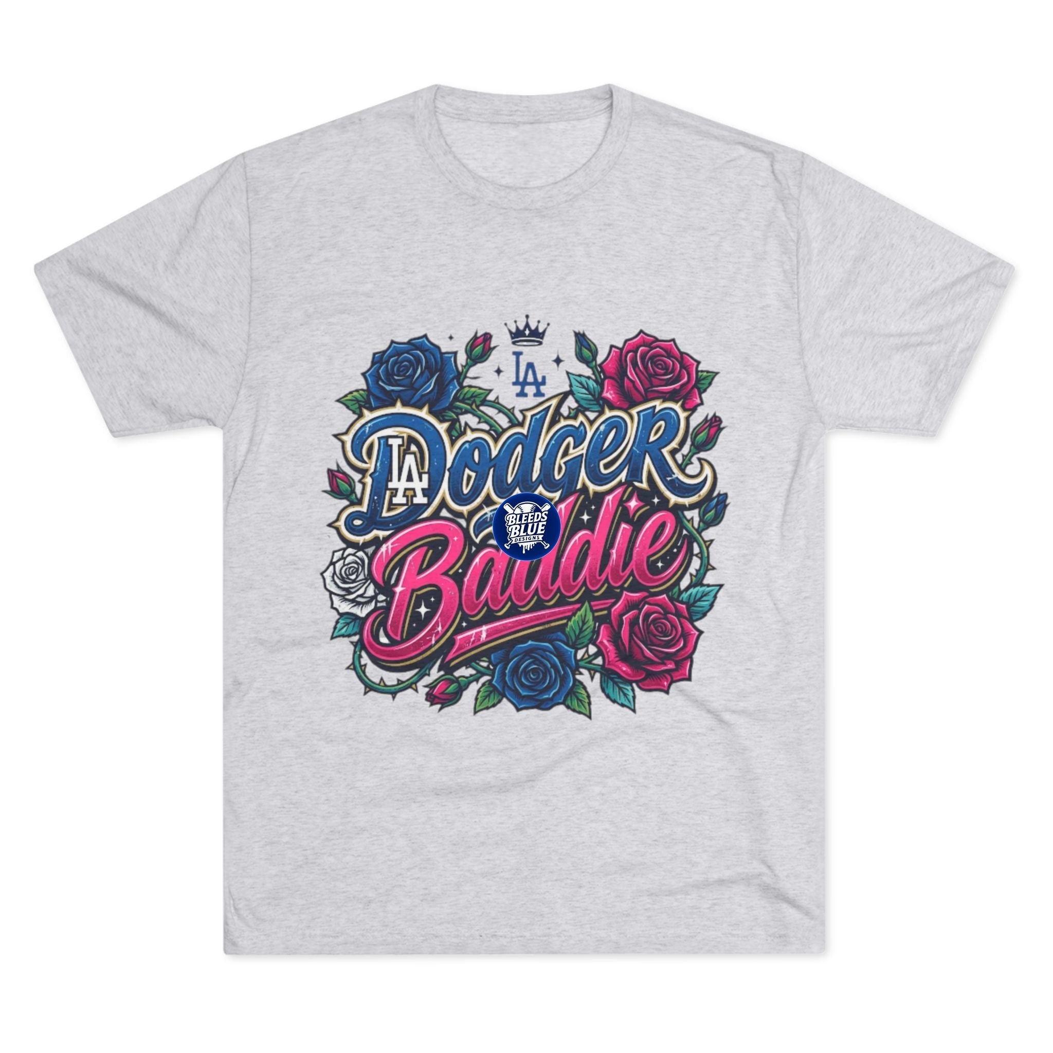 Dodger Baddie Roses Tee — Roses Dodgers Floral Fan Shirt