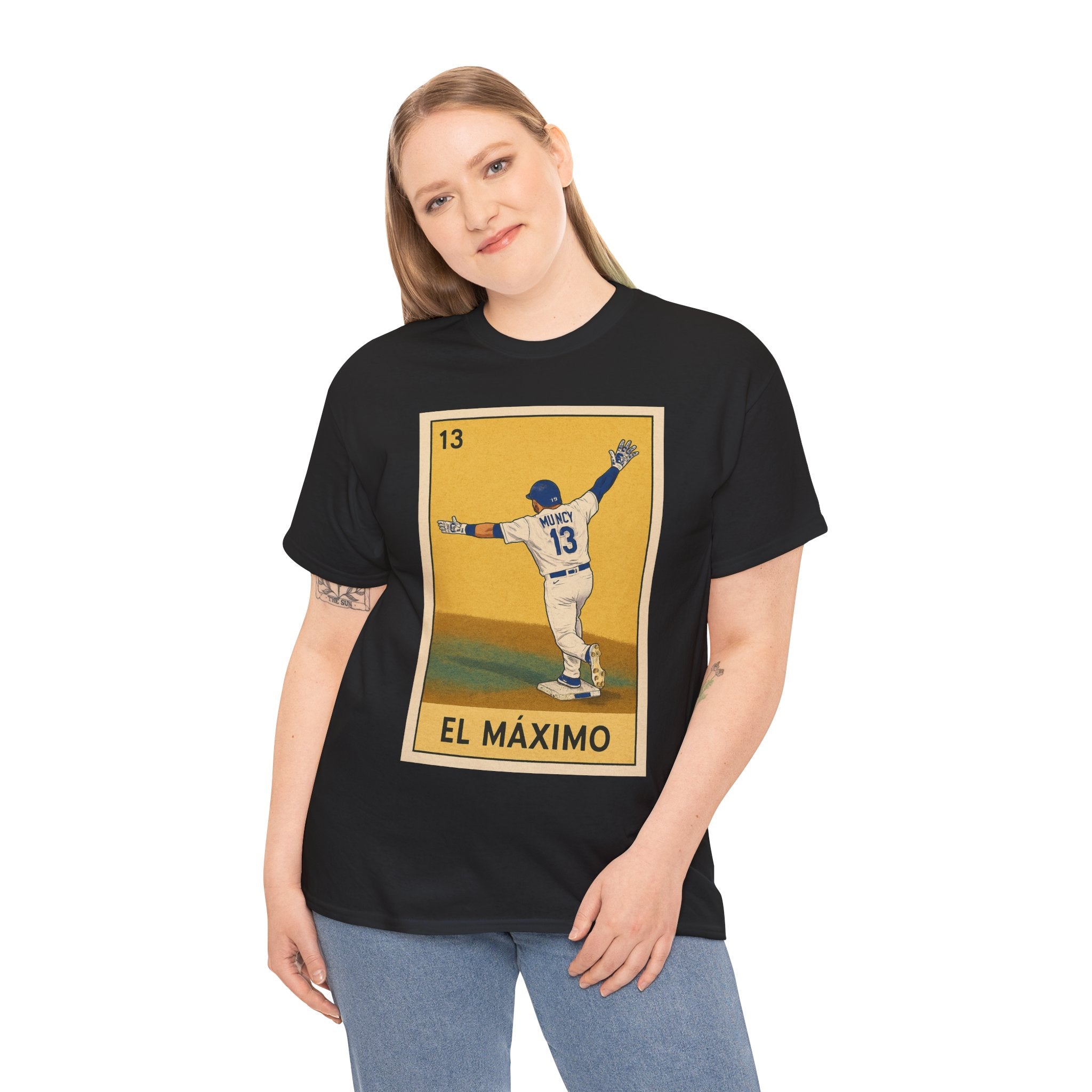 Muncy El Maximo Loteria Card Tee Shirt - Unisex Heavy Cotton Tee Casual Fit