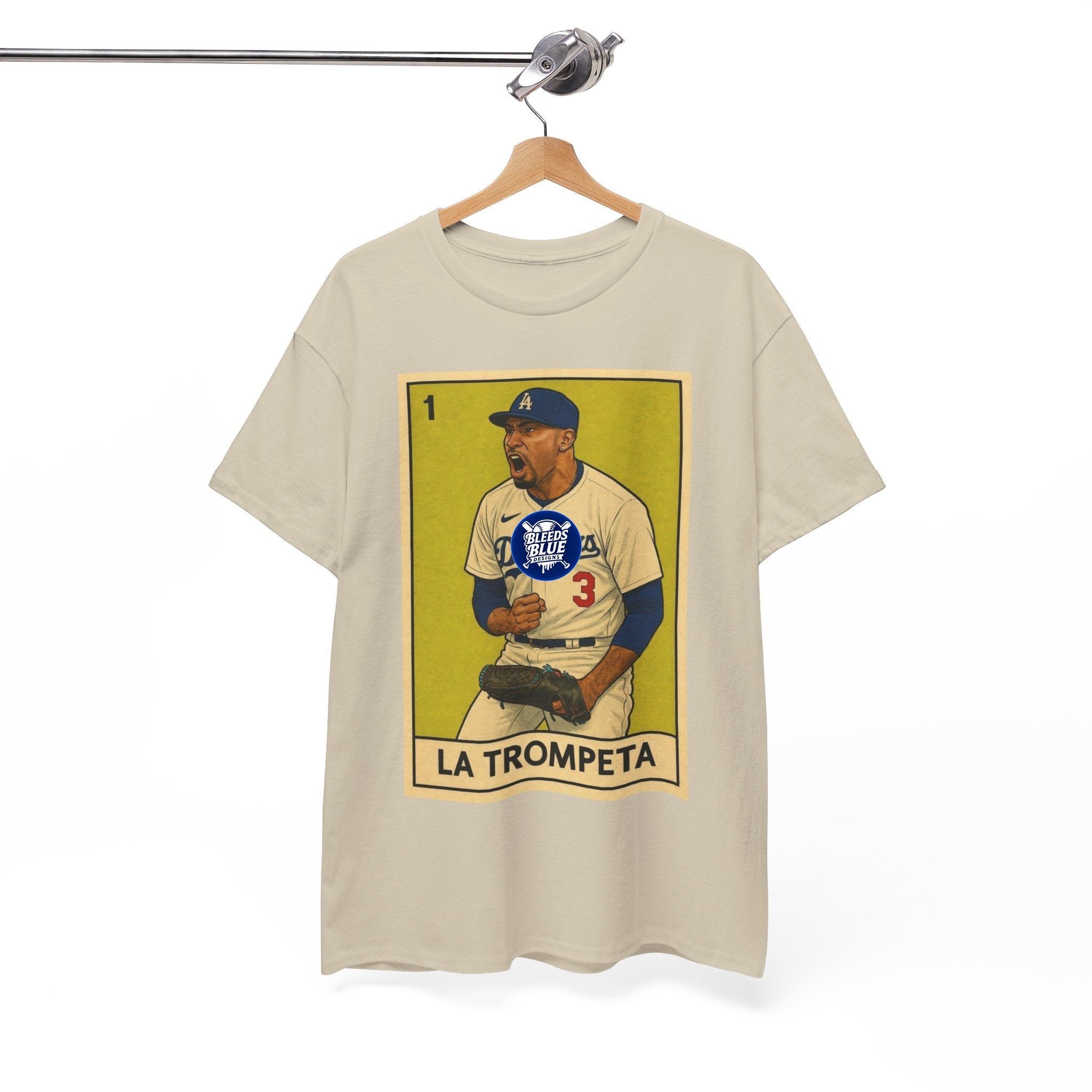 La Trompeta Baseball T-Shirt — Vintage Dodgers Trading Card Design