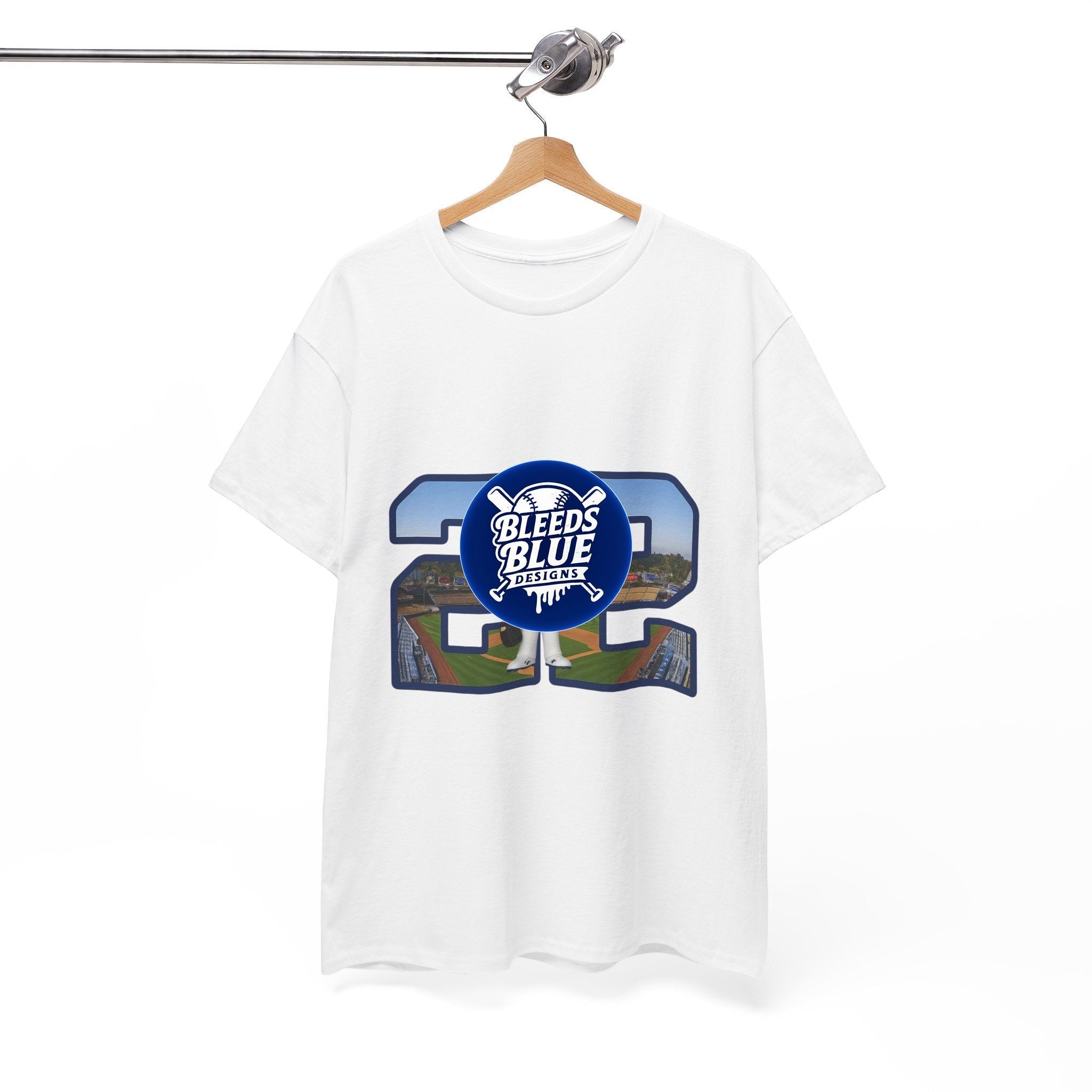 Kershaw Number 22 with a Funko Style Figurine Tee Shirt - Unisex Heavy Cotton Casual Fit