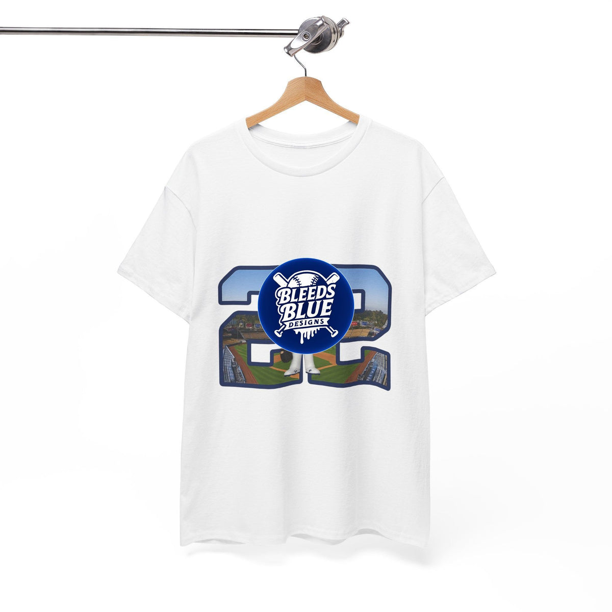 Kershaw Number 22 with a Funko Style Figurine Tee Shirt - Unisex Heavy Cotton Casual Fit