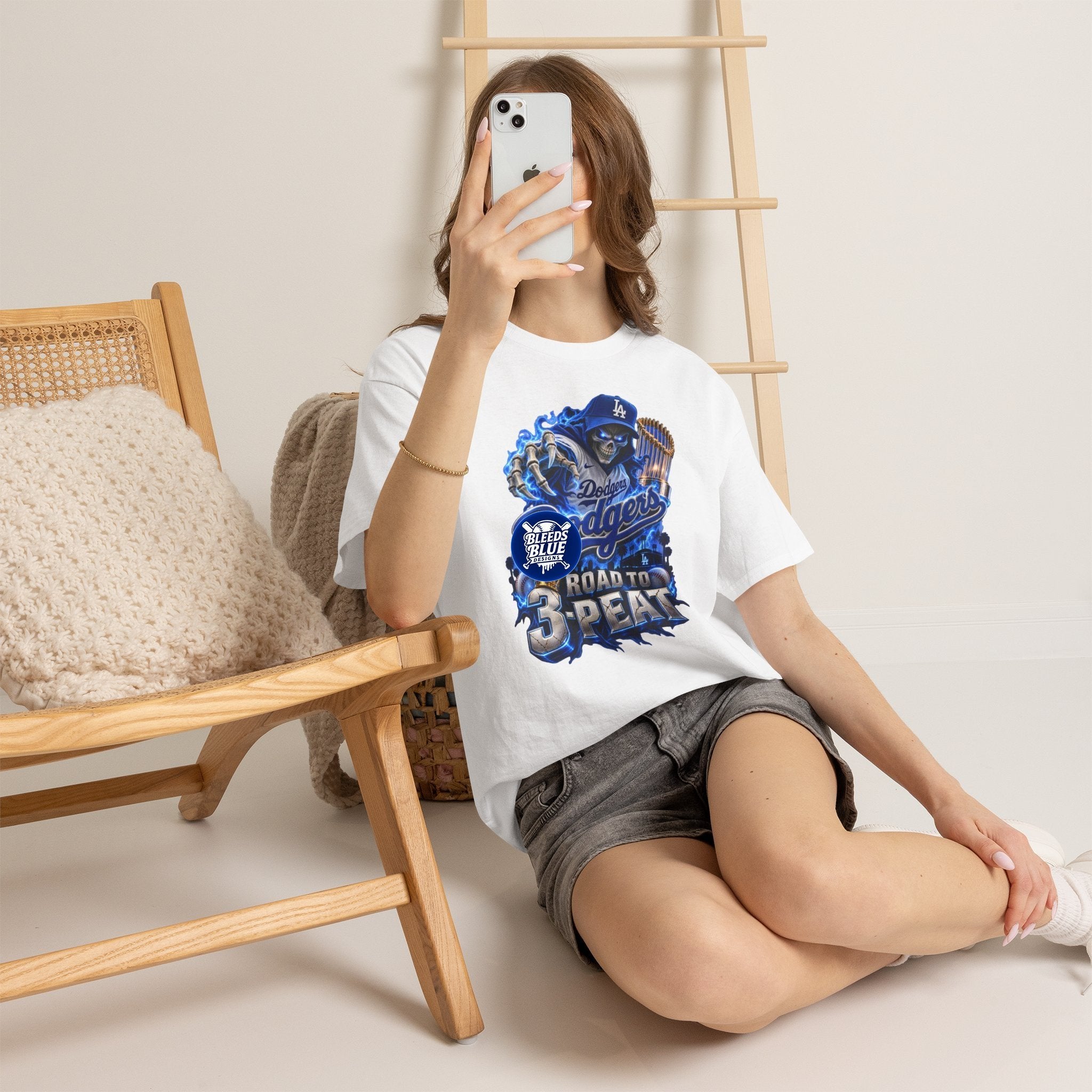 Dodgers Skeleton Road to 3-Peat Baseball T-Shirt