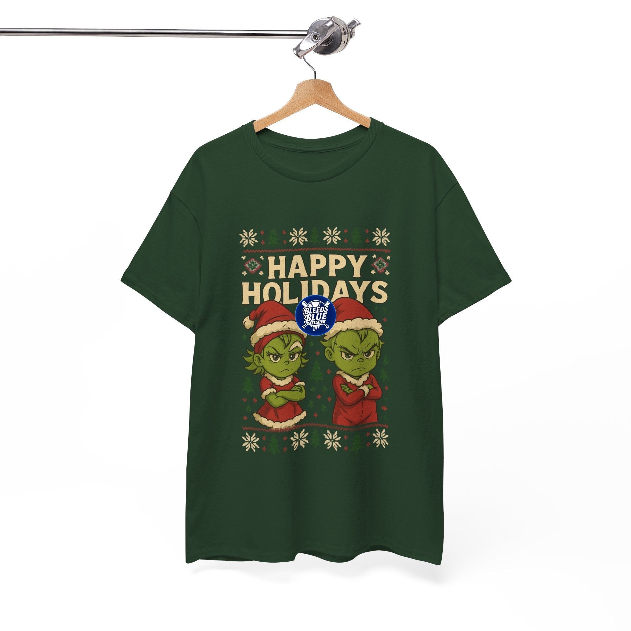 Holiday Ugly Christmas Baby Grinchies Tee Shirt - Unisex Heavy Cotton Casual Fit