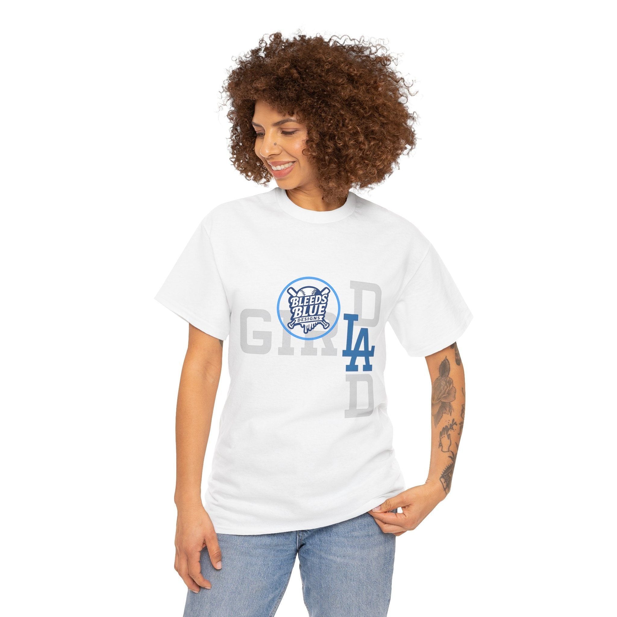 Girl Dad with LA Logo Tee Shirt - Unisex Heavy Cotton Casual Fit