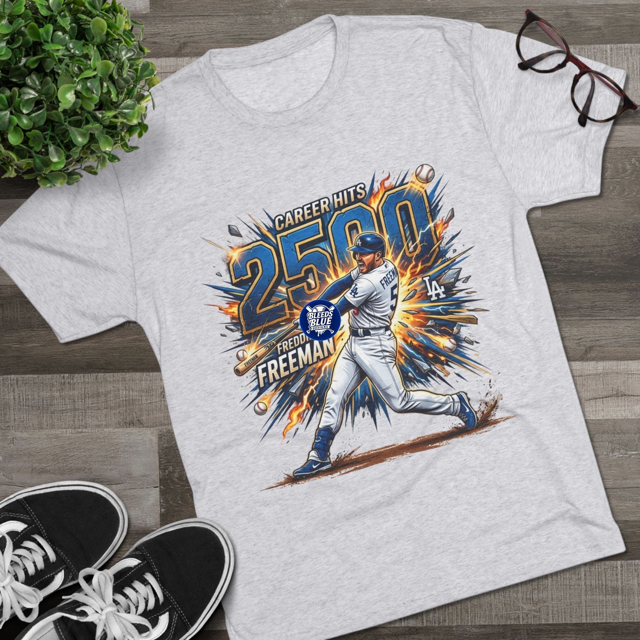 2500 Career Hits Baseball Tee – Milestone Freeman Tribute