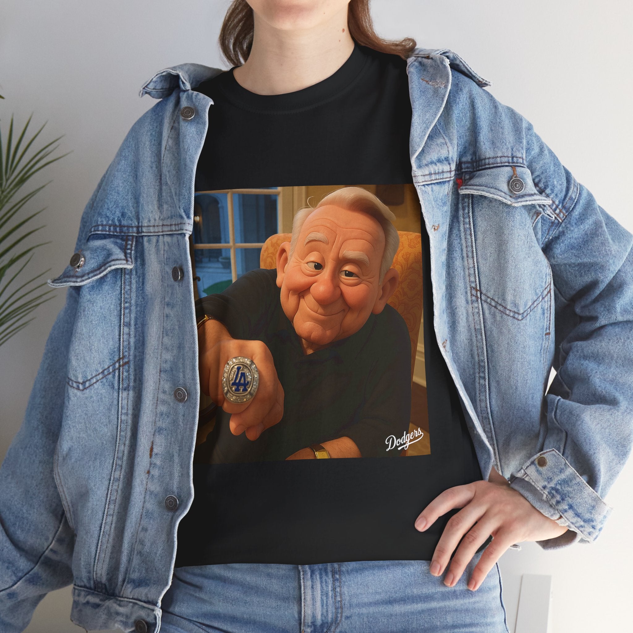 Vin Scully Championship Ring Tee Shirt - Unisex Heavy Cotton Tee Casual Fit