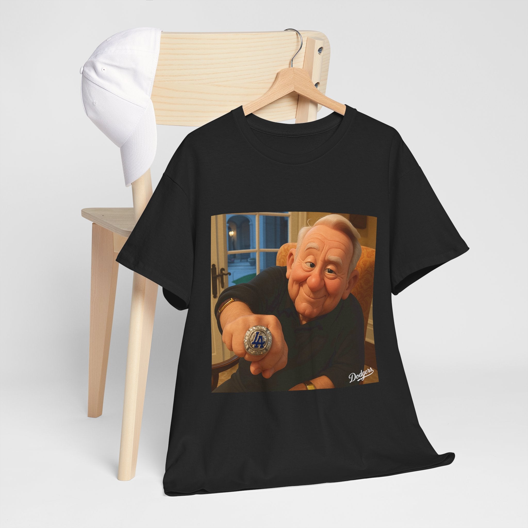 Vin Scully Championship Ring Tee Shirt - Unisex Heavy Cotton Tee Casual Fit