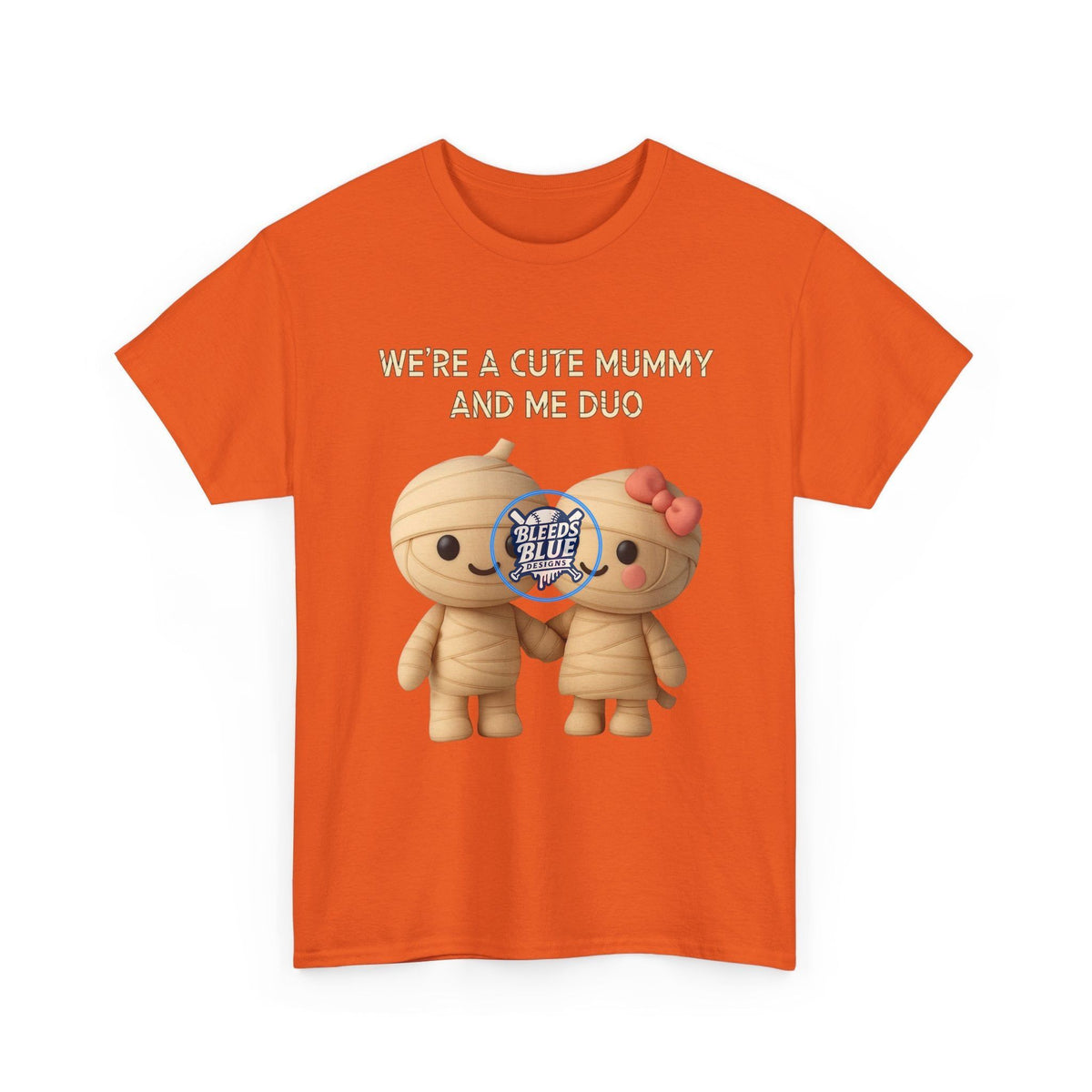 Halloween Spooky Mummy and Me Duo Tee Shirt - Unisex Heavy Cotton Casual Fit