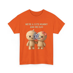 Halloween Spooky Mummy and Me Duo Tee Shirt - Unisex Heavy Cotton Casual Fit