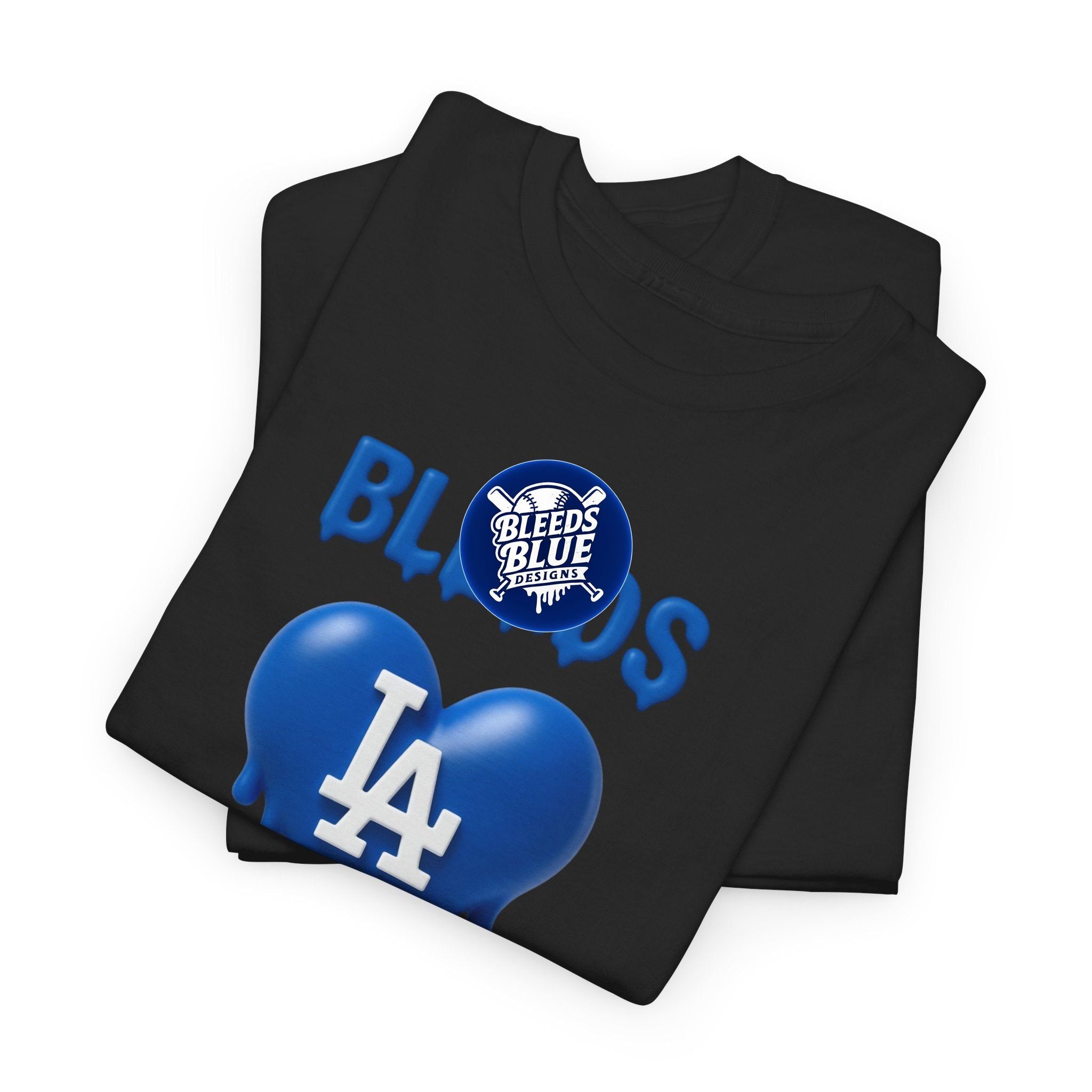 Heart Bleeds Blue Tee Shirt - Unisex Heavy Cotton Casual Fit