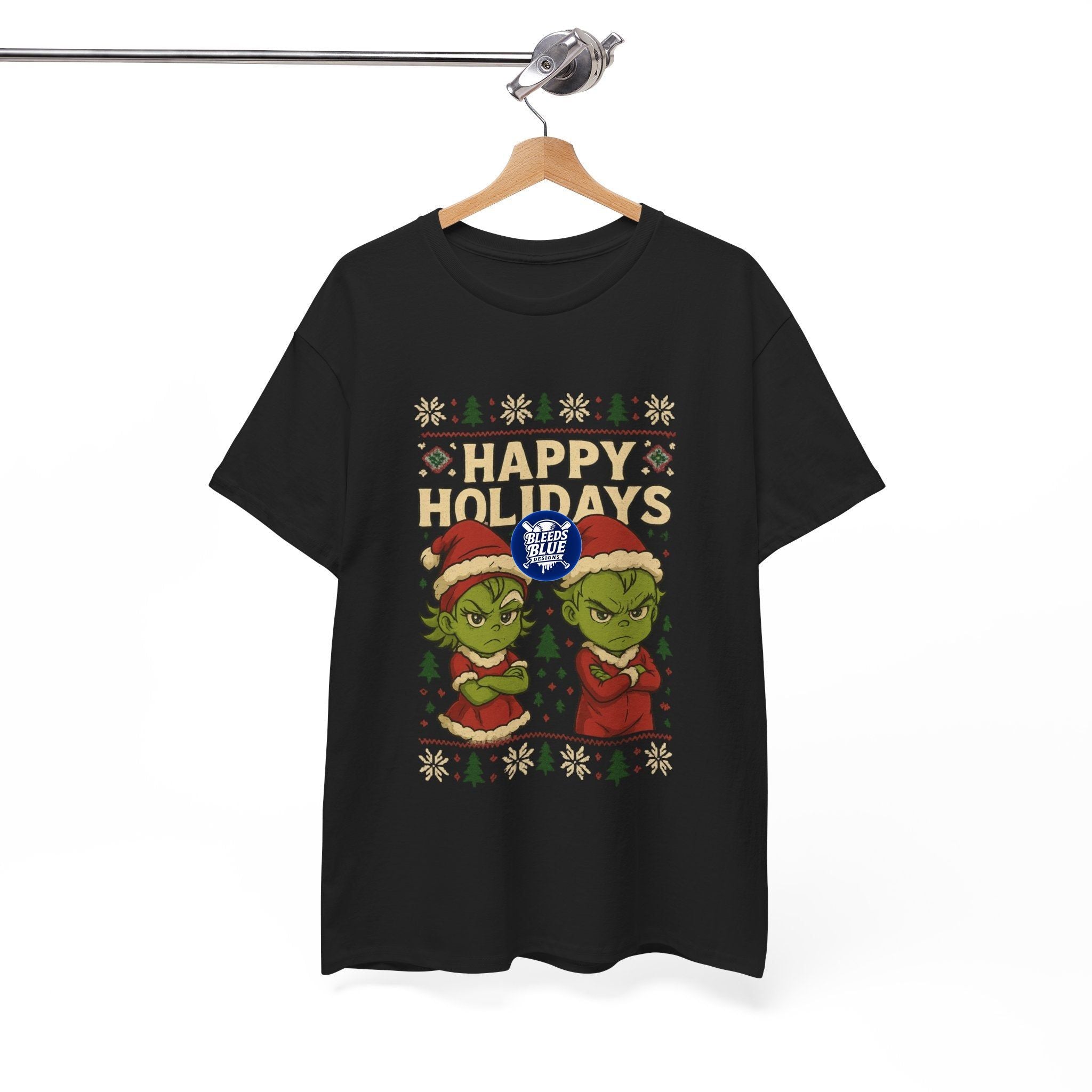 Holiday Ugly Christmas Baby Grinchies Tee Shirt - Unisex Heavy Cotton Casual Fit