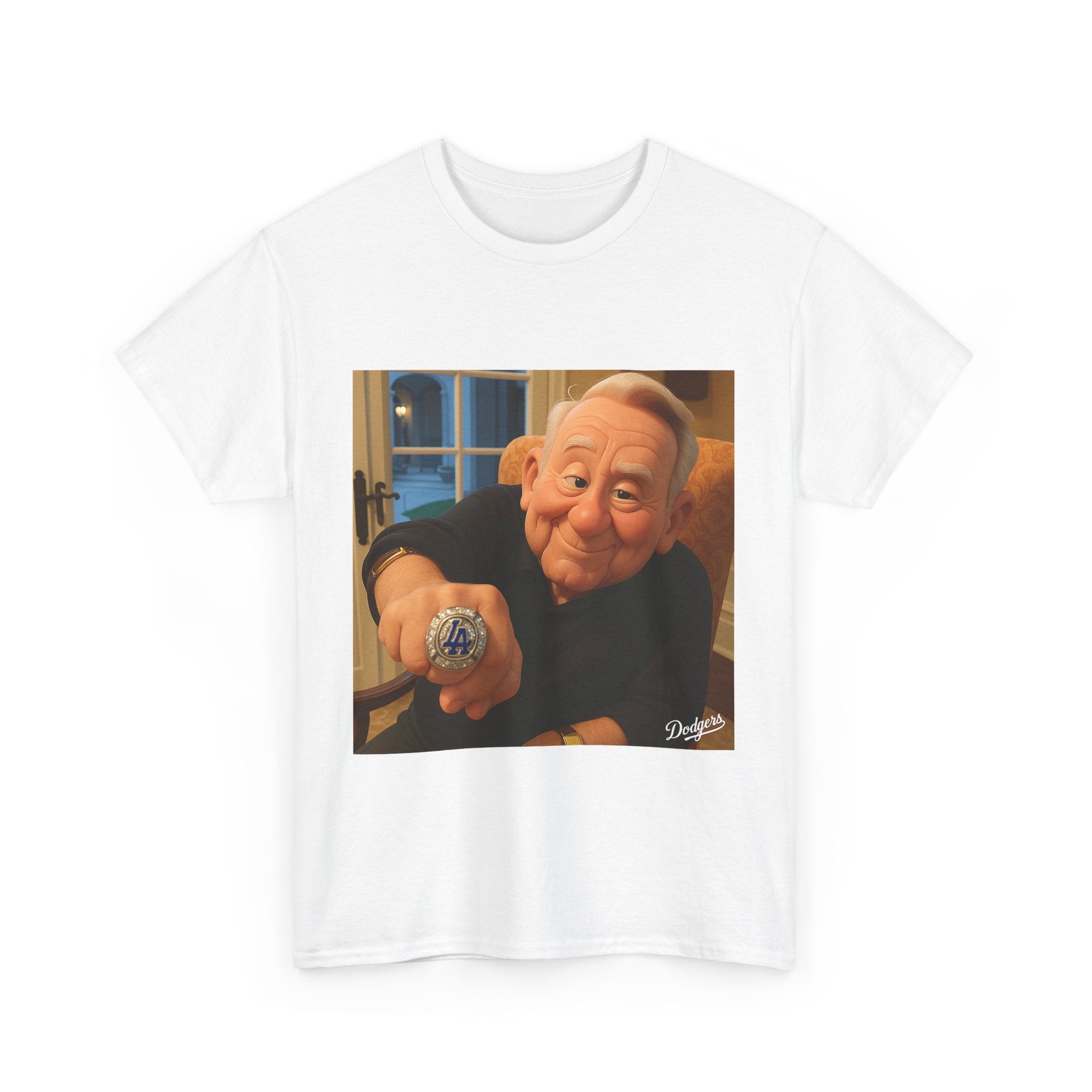 Vin Scully Championship Ring Tee Shirt - Unisex Heavy Cotton Tee Casual Fit