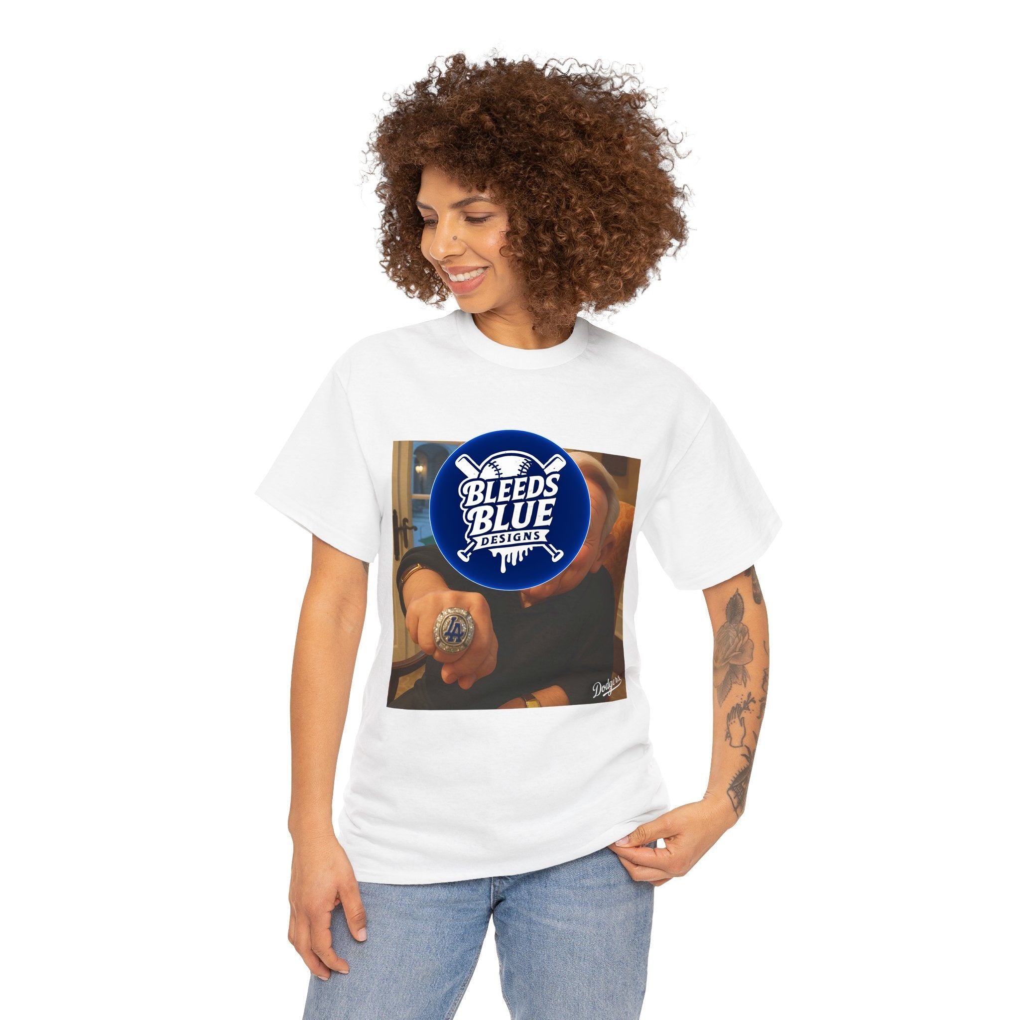 Vin Scully Championship Ring Tee Shirt - Unisex Heavy Cotton Casual Fit