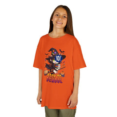 Kids Tee — Cute Witch "Back to School" Halloween Graphic