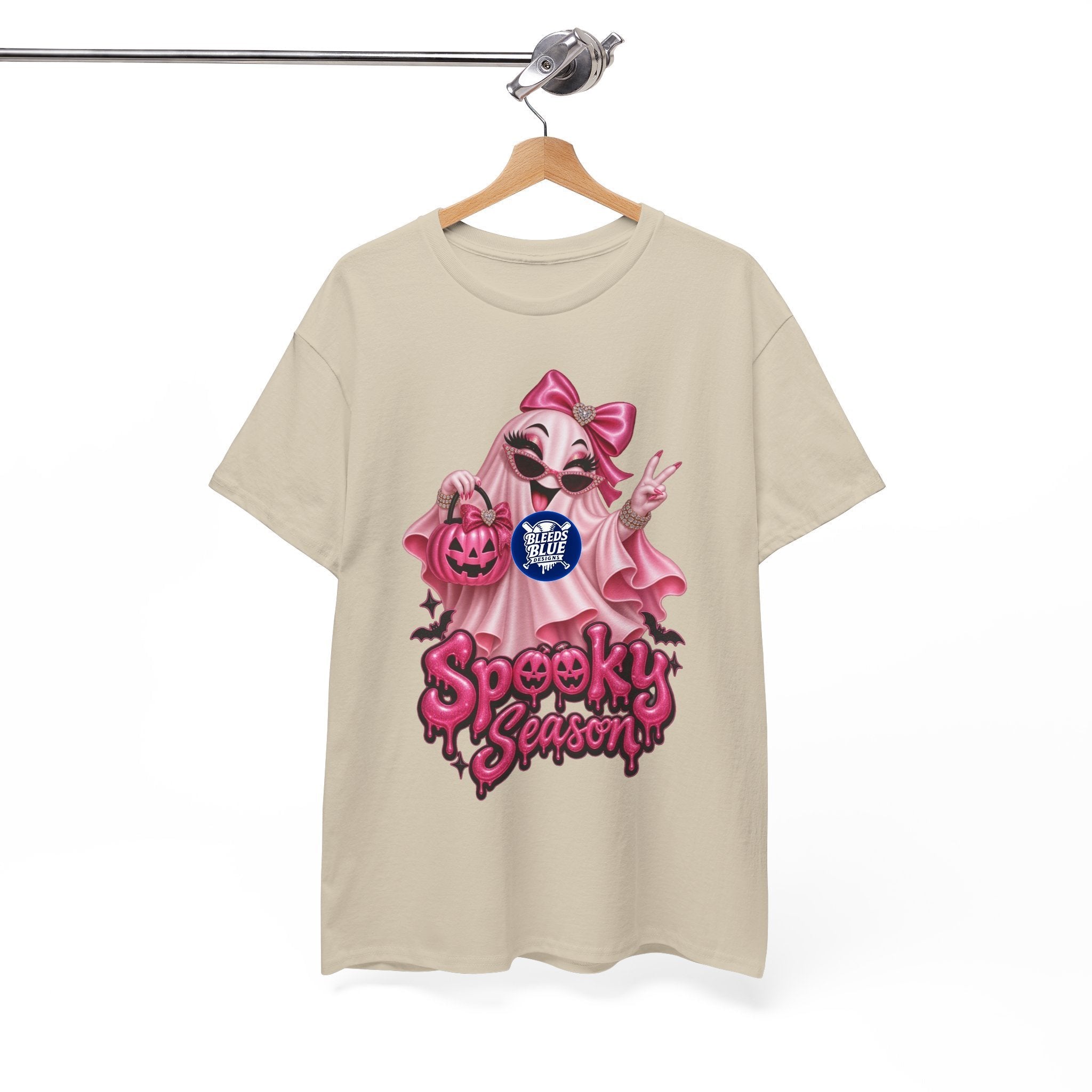Spooky Season Cute Pink Bougie Ghost T-Shirt