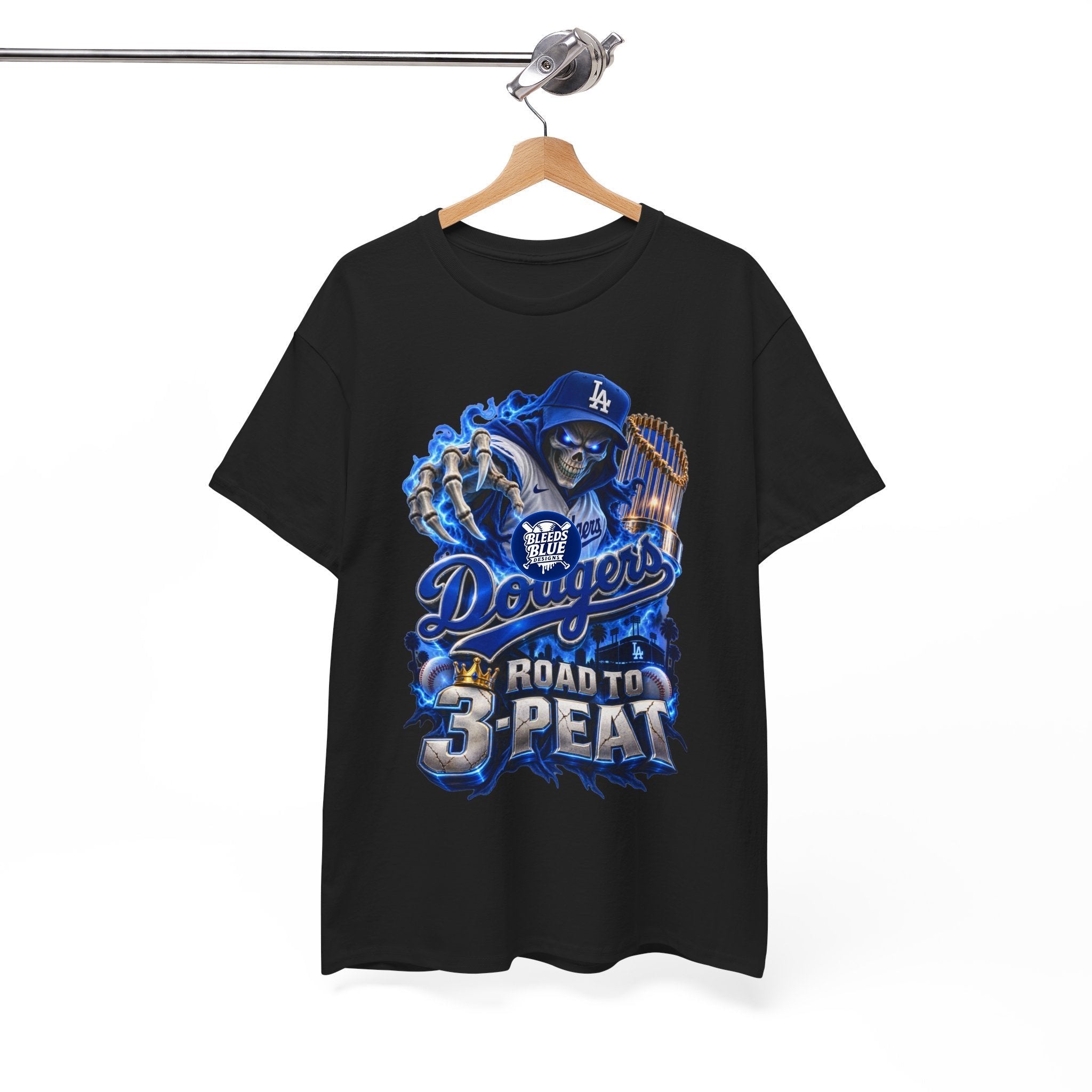 Dodgers Skeleton Road to 3-Peat Baseball T-Shirt