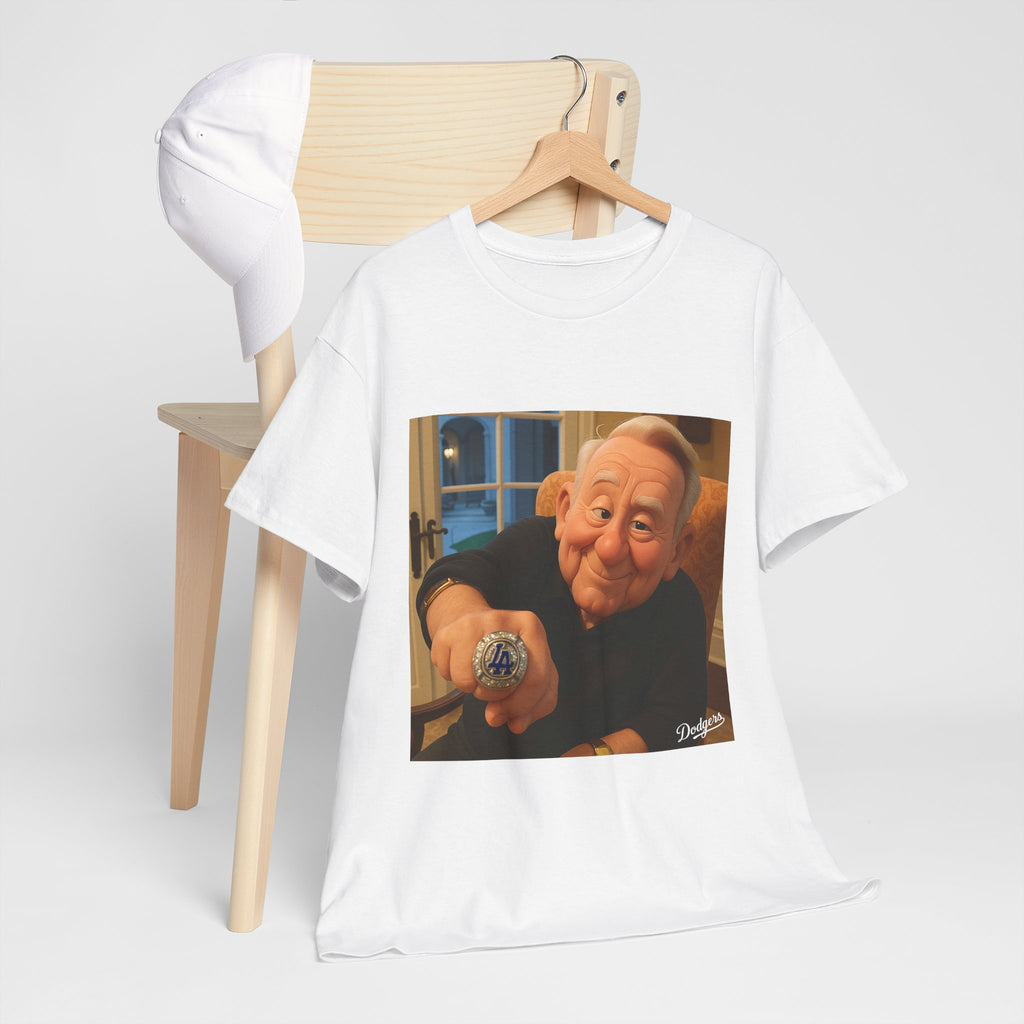 Vin Scully Championship Ring Tee Shirt - Unisex Heavy Cotton Tee Casual Fit