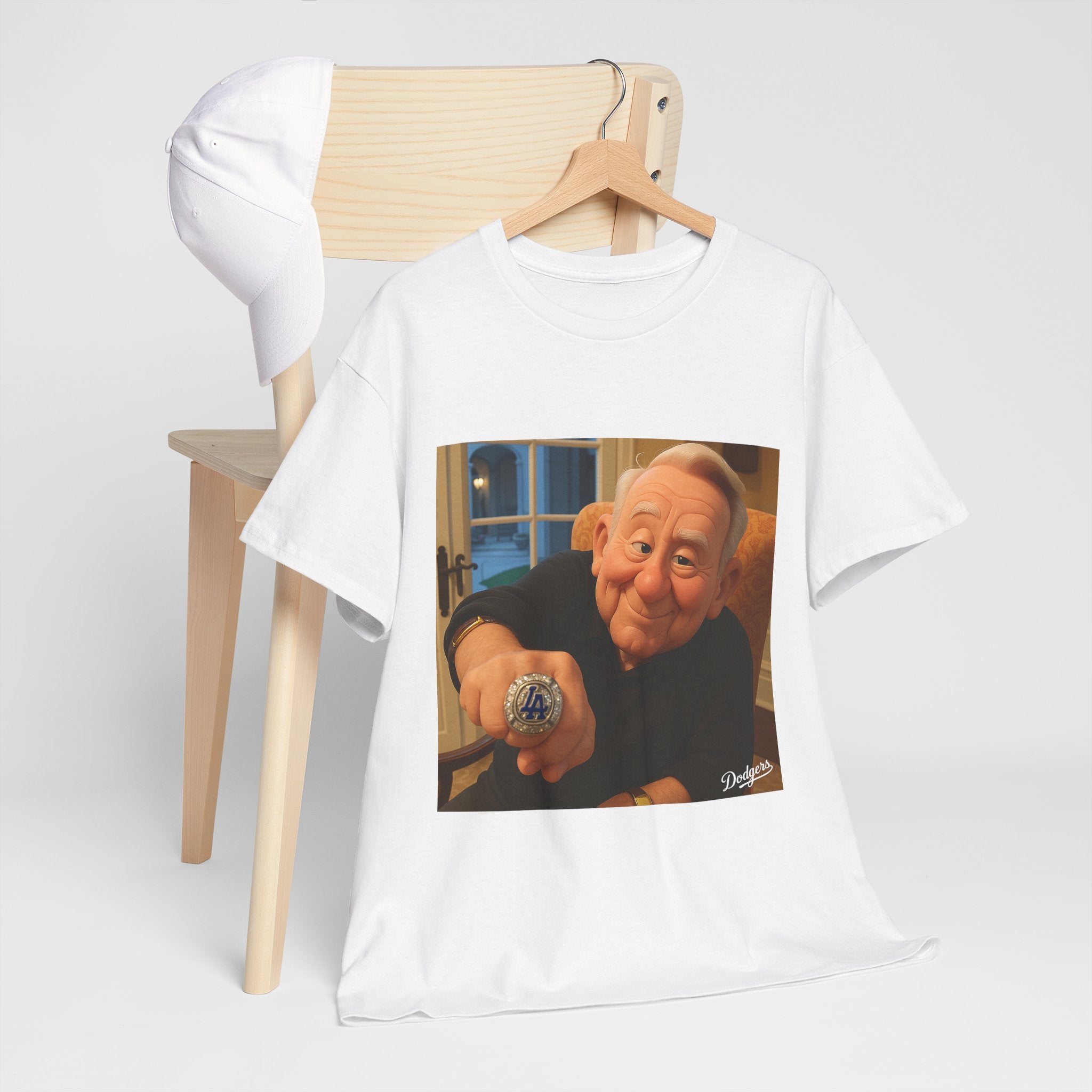 Vin Scully Championship Ring Tee Shirt - Unisex Heavy Cotton Tee Casual Fit