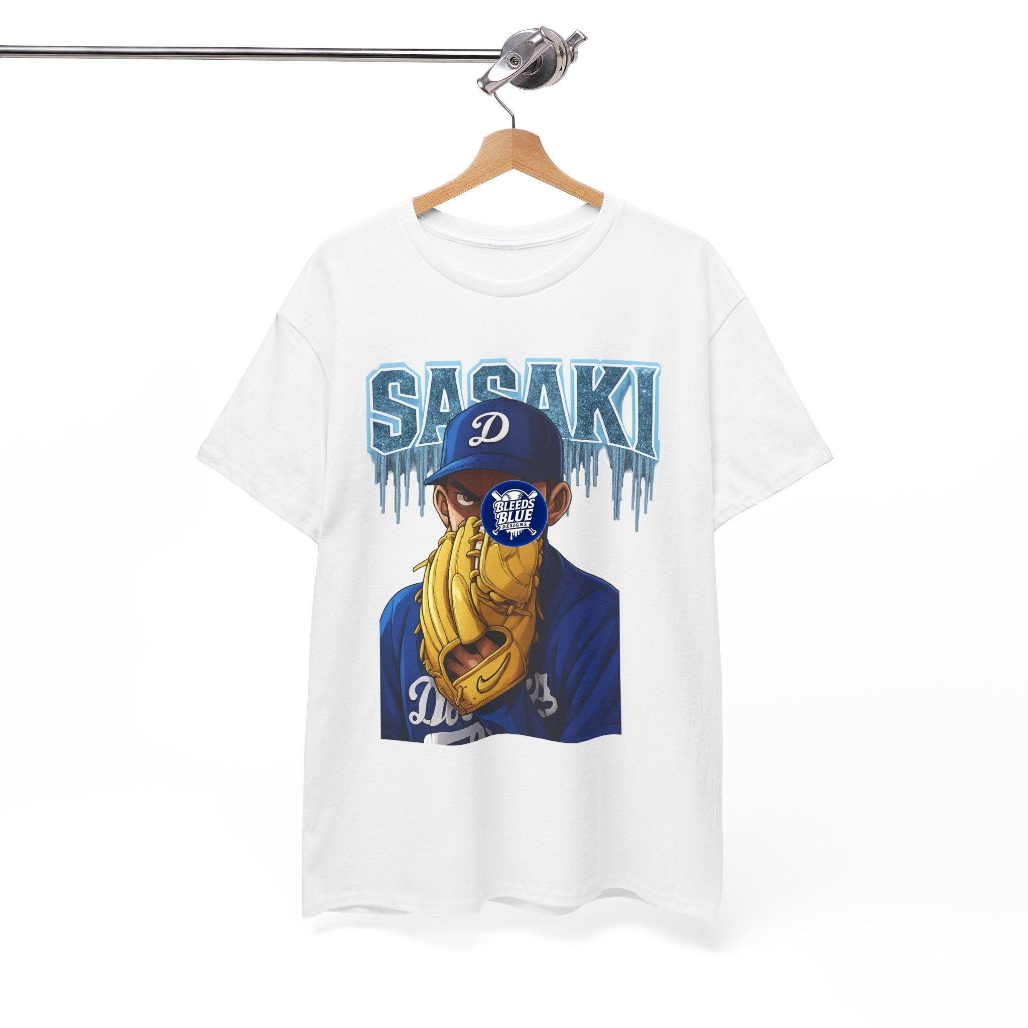 Dodgers Roki Sasaki Ice Anime Tee Shirt - Unisex Heavy Cotton Casual Fit