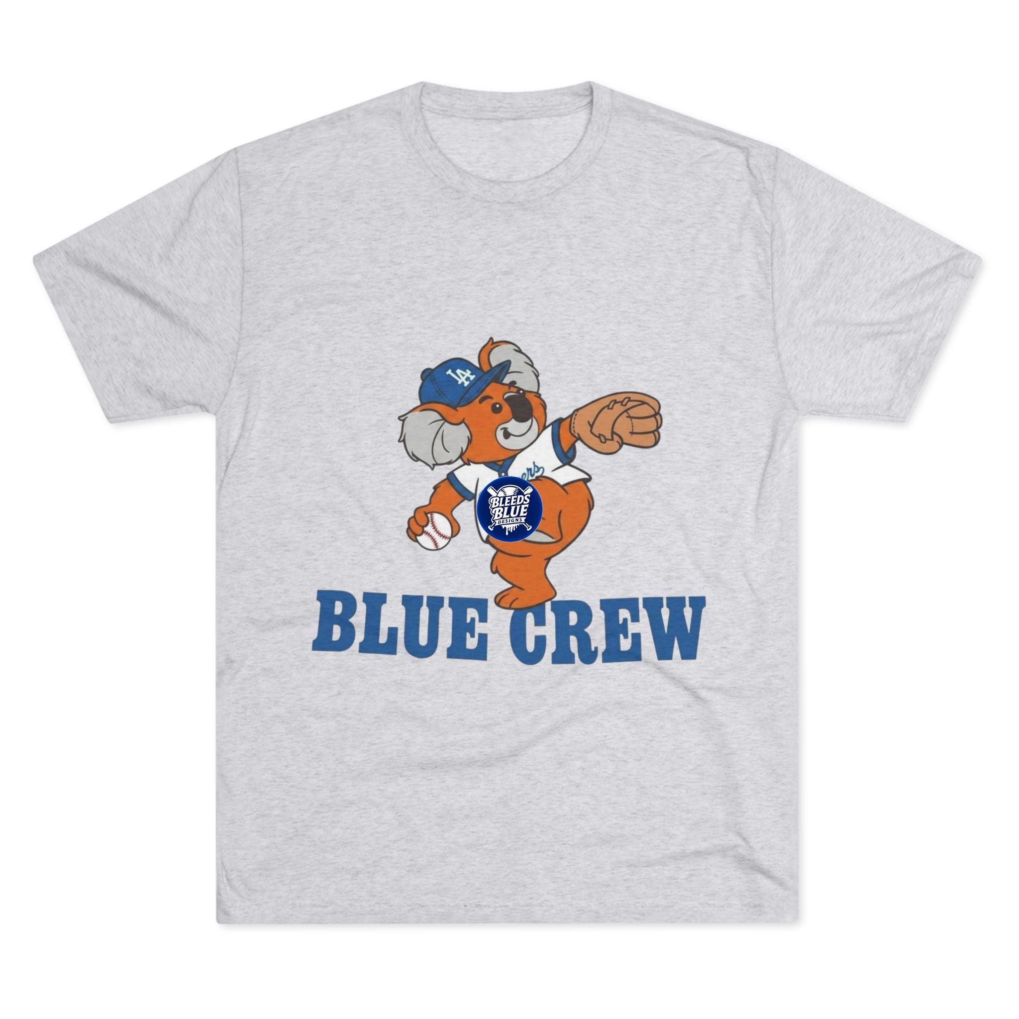 Blue Crew Koala Mascot Tee - Tri-Blend Crew T-Shirt