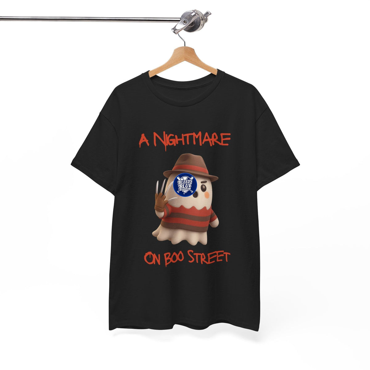 Halloween Spooky A Nightmare On Boo Street Tee Shirt - Unisex Heavy Cotton Casual Fit