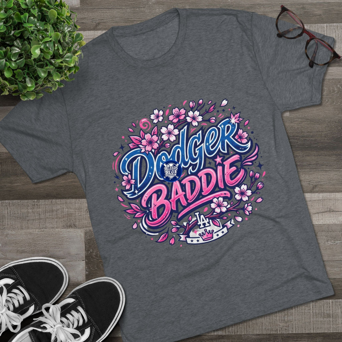 Dodger Baddie Cherry Blossom T-Shirt — Floral LA Dodgers Fan Tee
