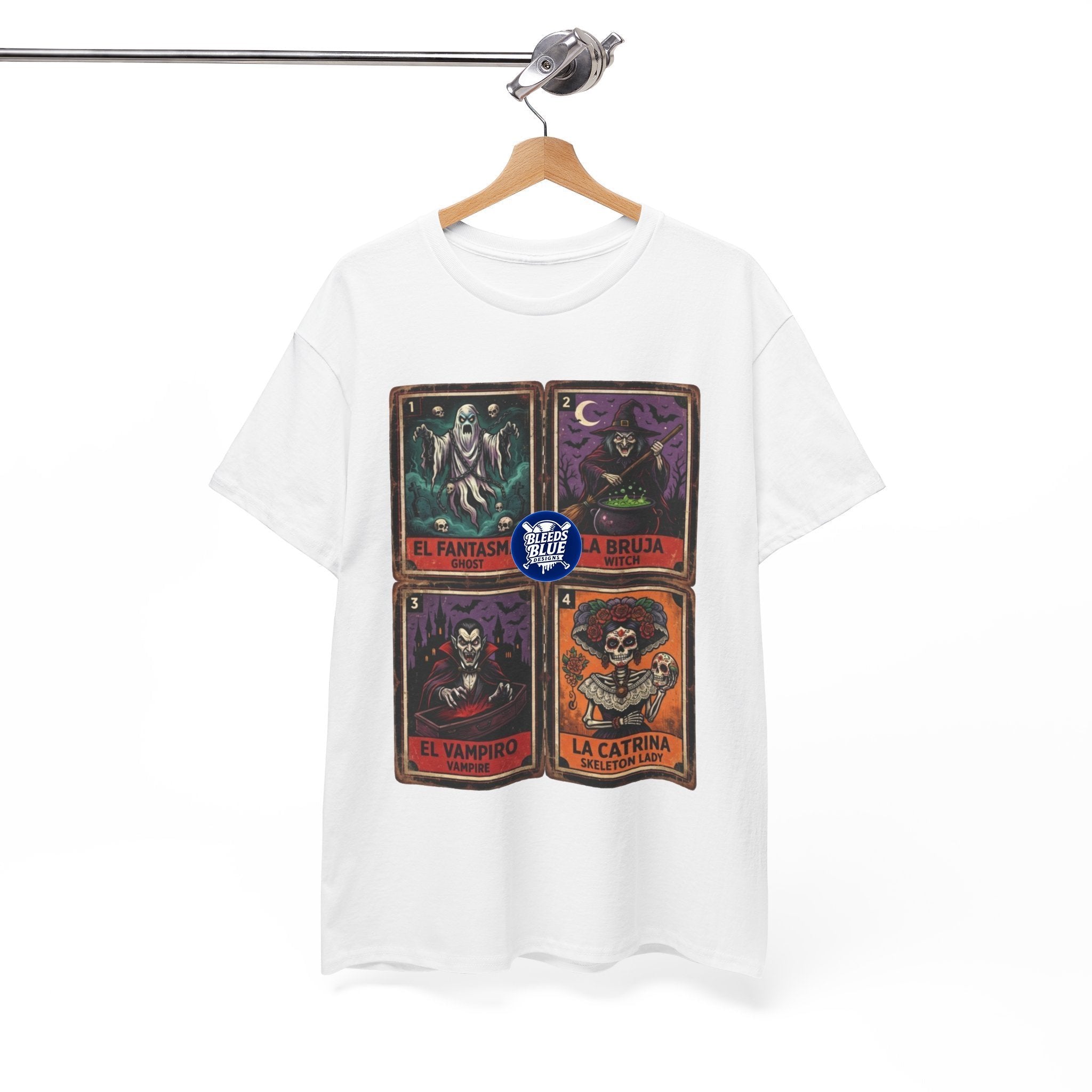 Lotería El Fantasma, La Bruja, El Vampiro, La Catrina Horror Cards Tee