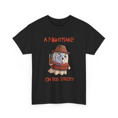 Halloween Spooky A Nightmare On Boo Street Tee Shirt - Unisex Heavy Cotton Casual Fit
