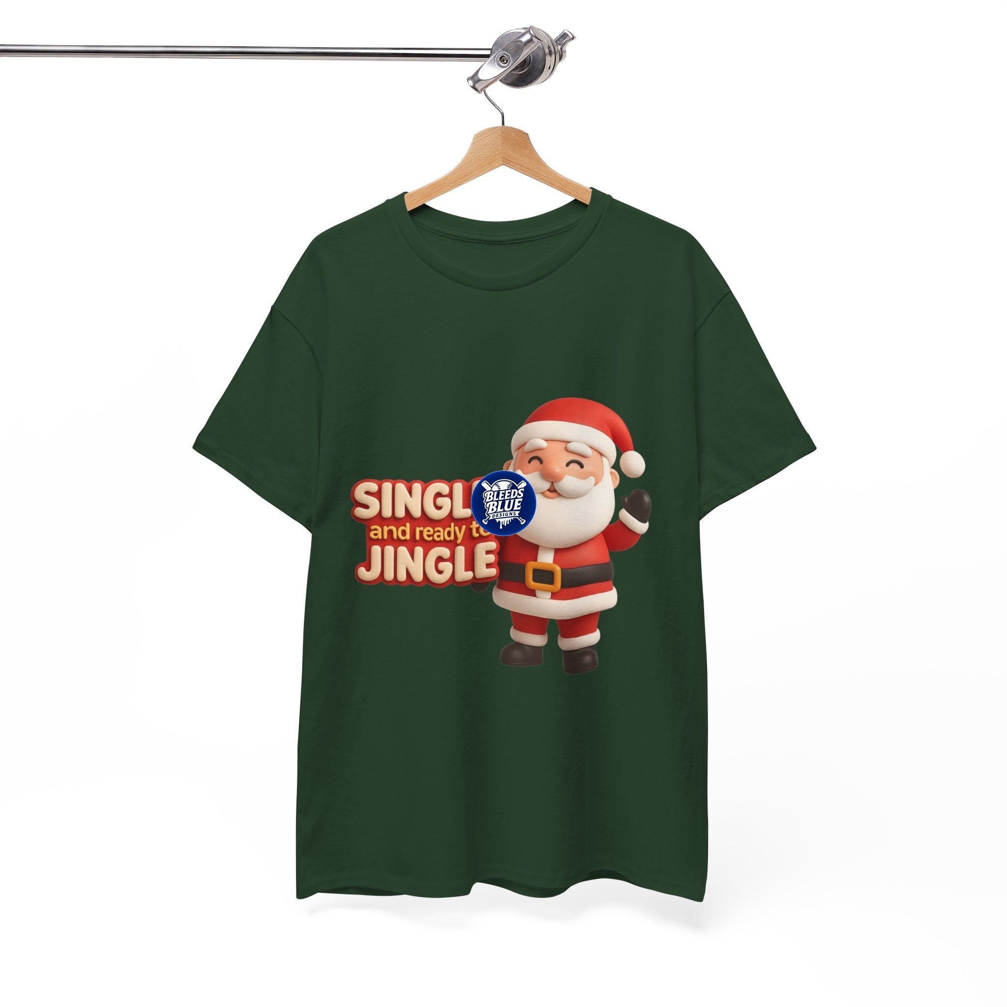 Holiday Santa Single and Ready to Jingle Tee Shirt - Unisex Heavy Cotton Casual Fit