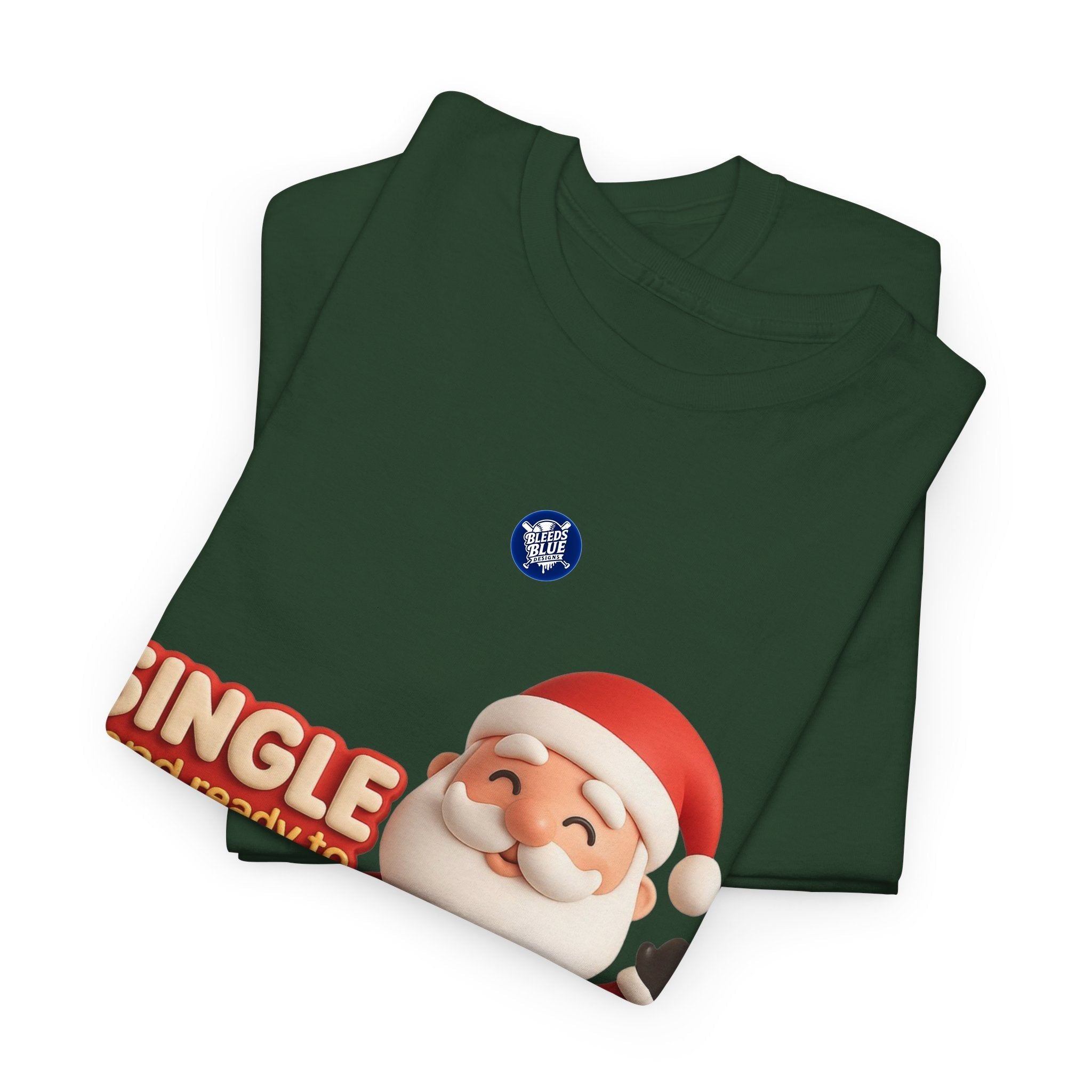 Holiday Santa Single and Ready to Jingle Tee Shirt - Unisex Heavy Cotton Casual Fit