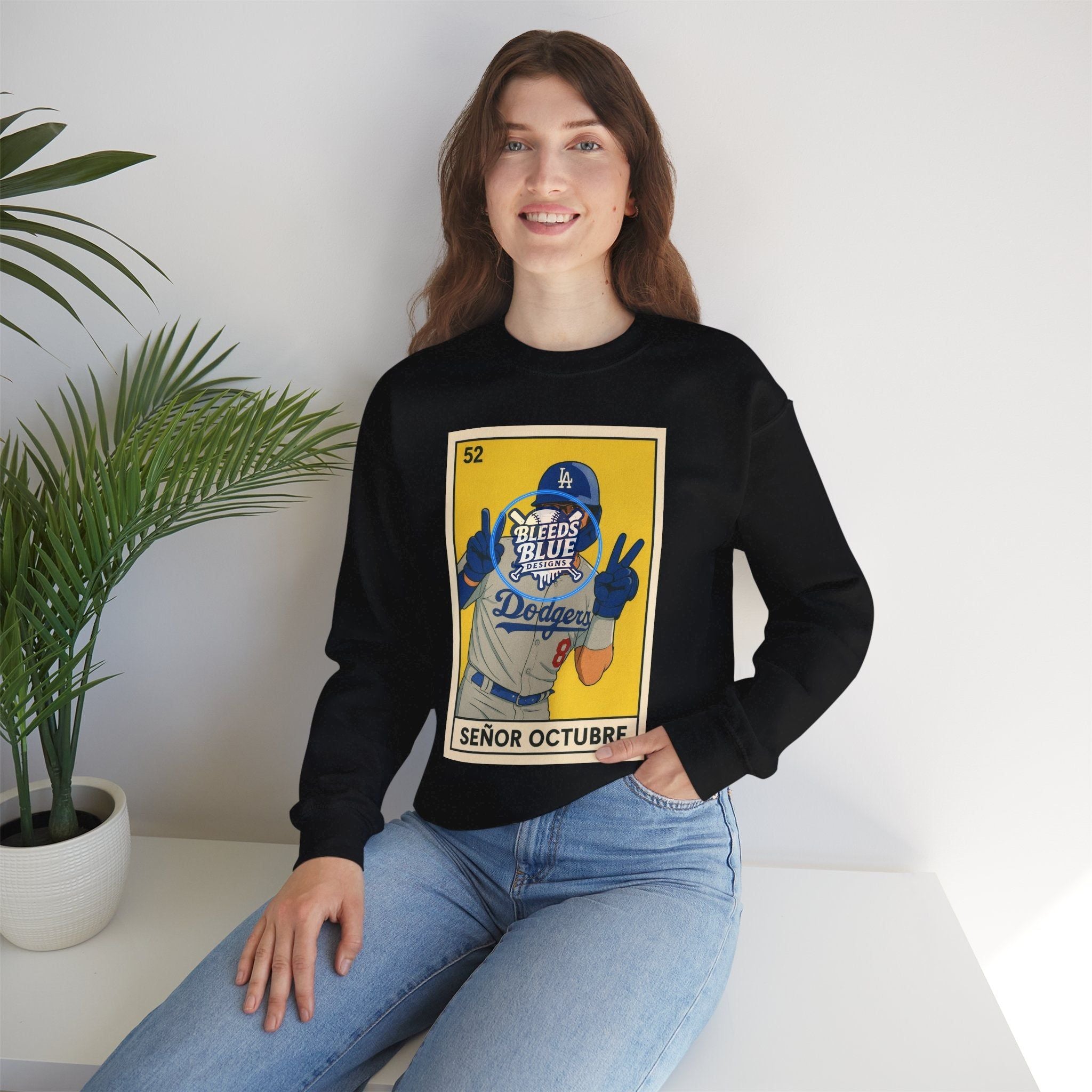 Dodgers Kike Senor Octubre Loteria Card Tee Sweatshirt - Unisex Crewneck Casual Streetwear