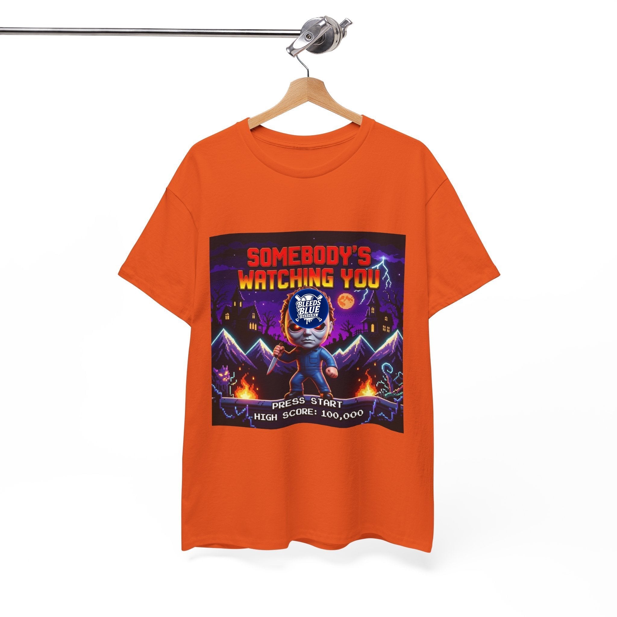 Halloween Somebody's Watching You Jason Retro Arcade Spooky Season T-Shirt