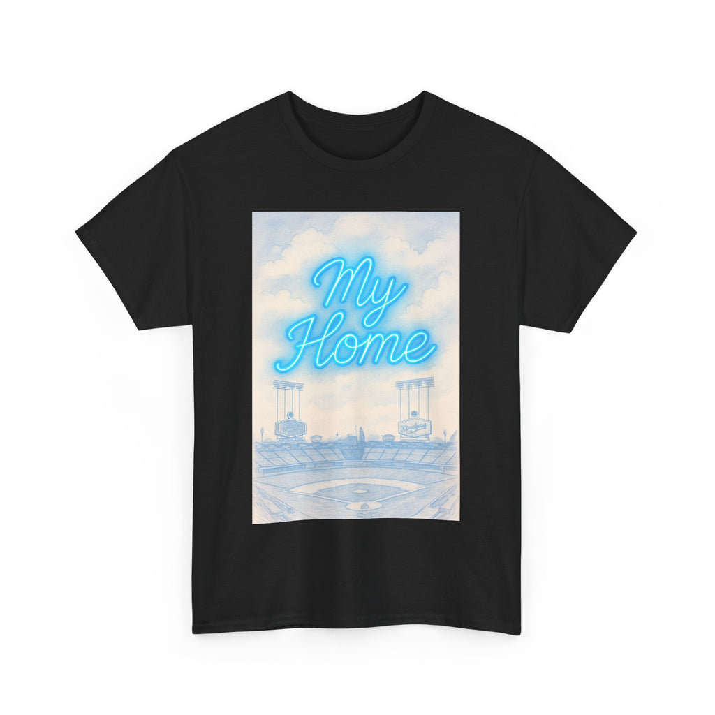 My Home Dodgers Stadium Sketch Tee Shirt - Unisex Heavy Cotton Tee Casual Fit