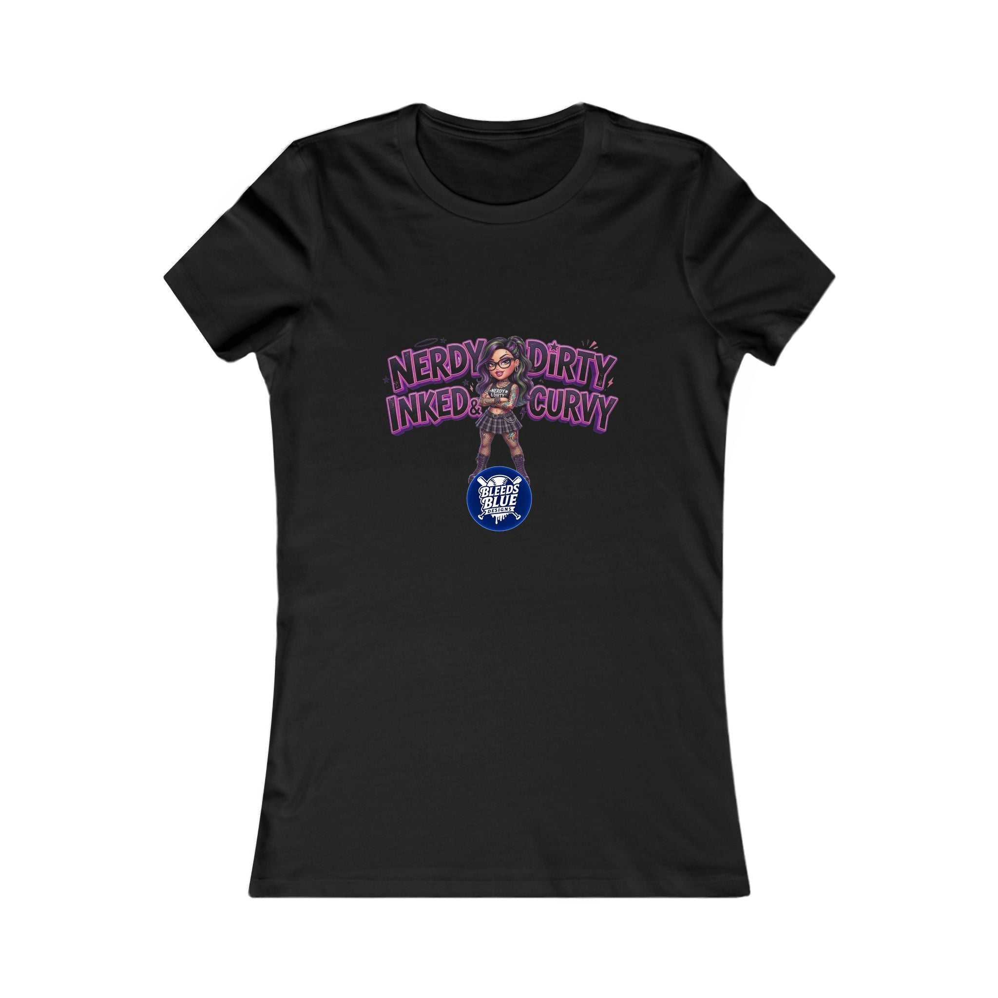 Women's Graphic Tee - "Nerdy Dirty Naked & Curvy" Punk Gamer Feminine T-Shirt