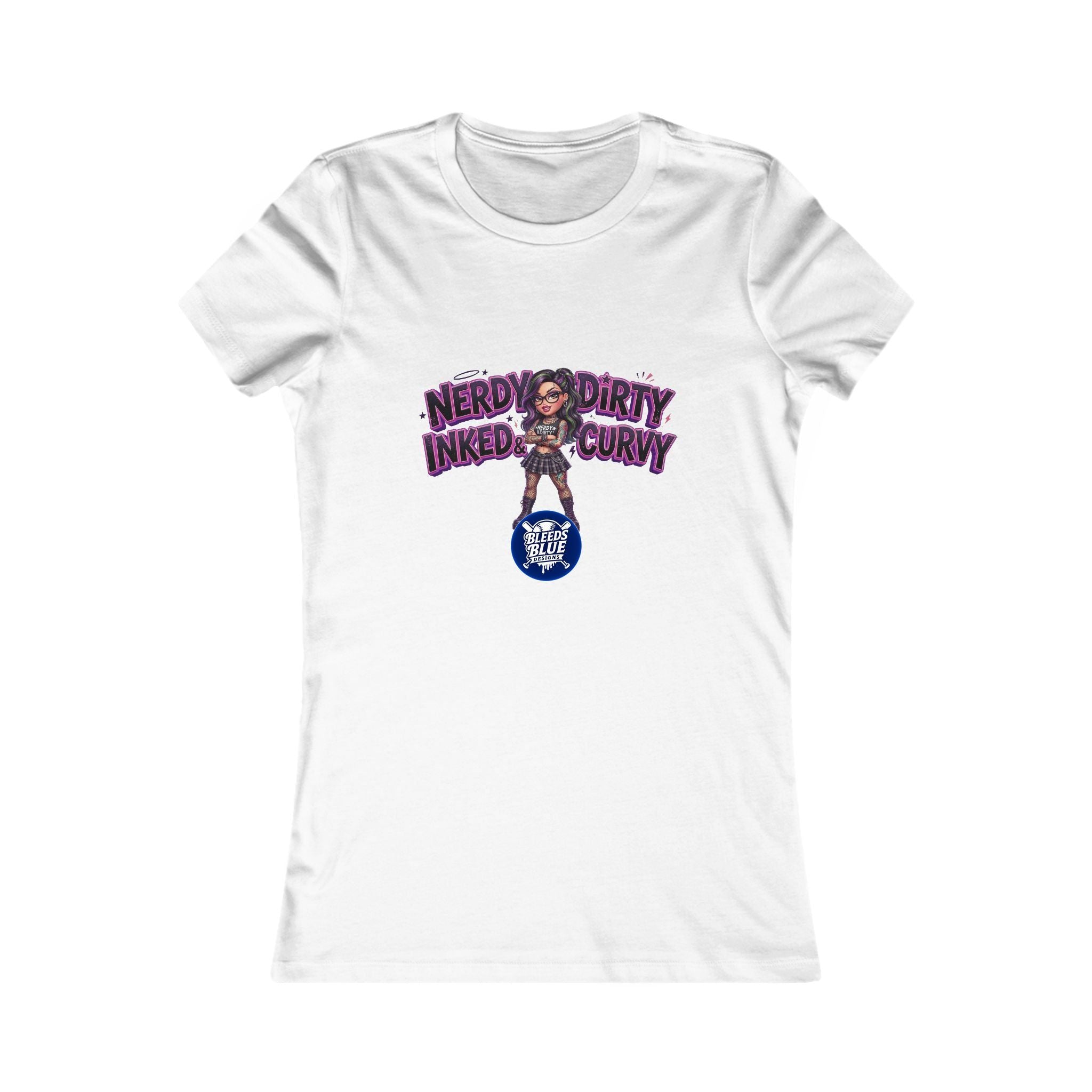 Women's Graphic Tee - "Nerdy Dirty Naked & Curvy" Punk Gamer Feminine T-Shirt