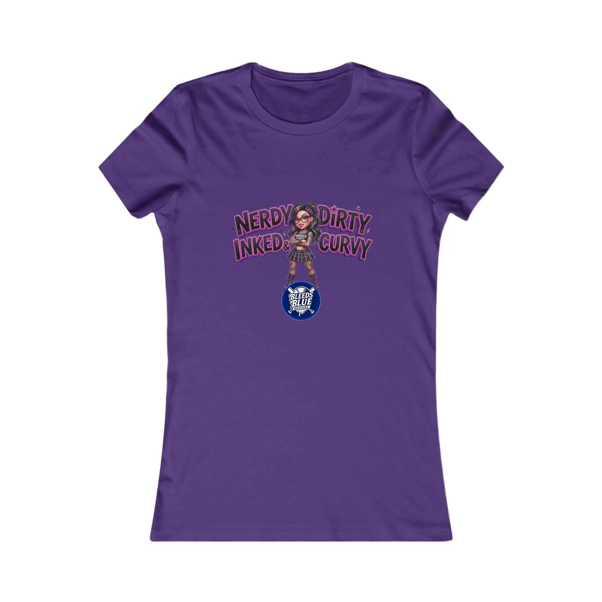 Women's Graphic Tee - "Nerdy Dirty Naked & Curvy" Punk Gamer Feminine T-Shirt