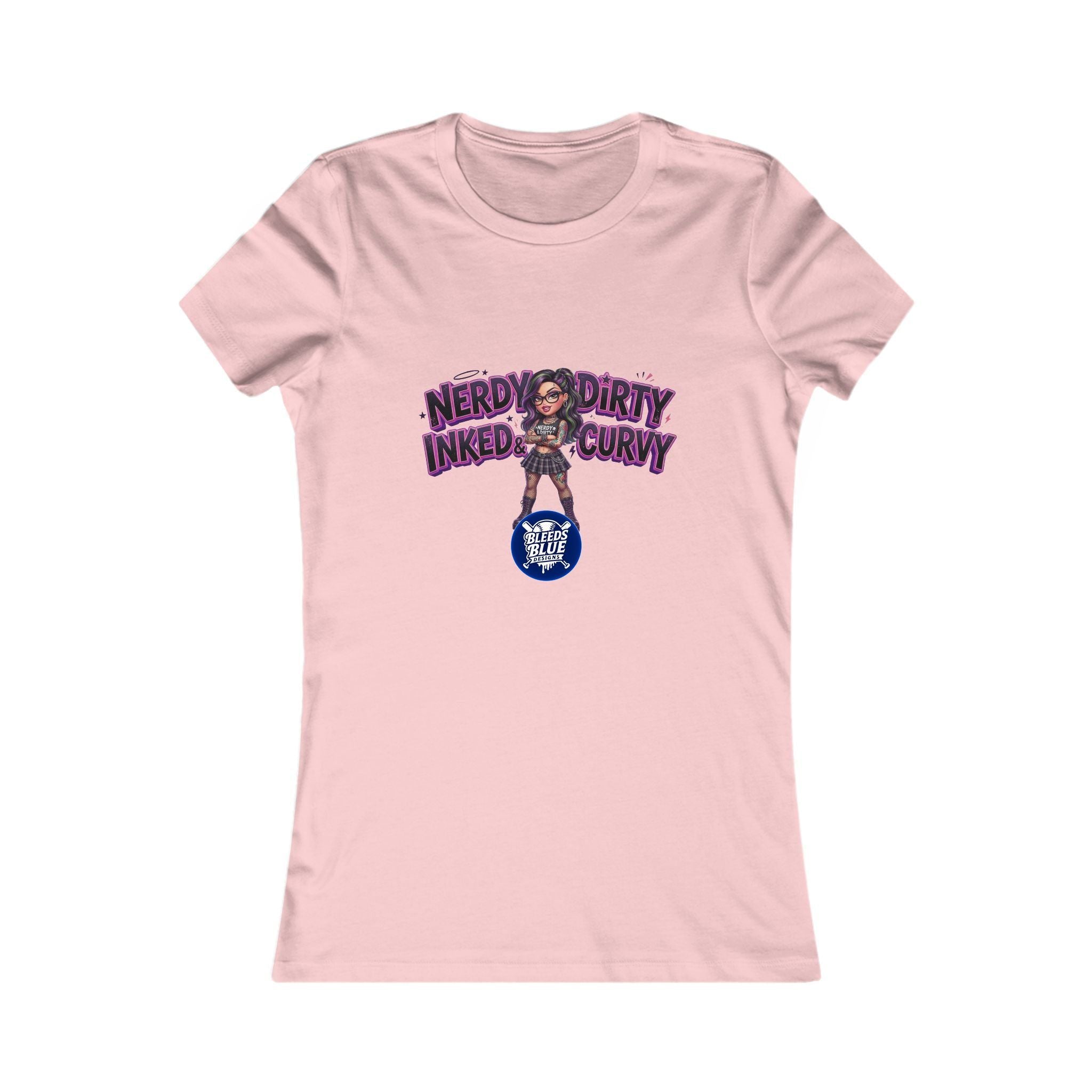 Women's Graphic Tee - "Nerdy Dirty Naked & Curvy" Punk Gamer Feminine T-Shirt