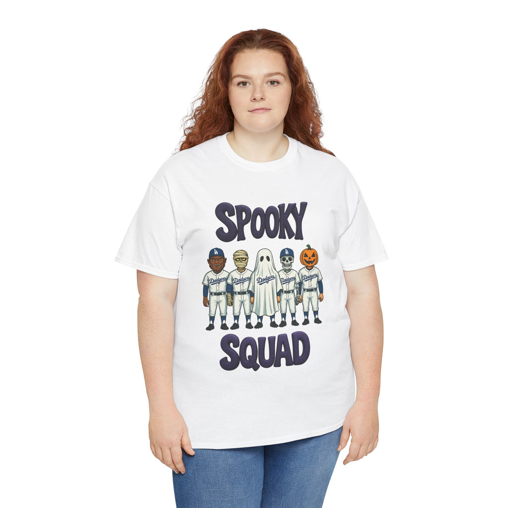 Halloween Spooky Squad Tee Shirt - Unisex Heavy Cotton Casual Fit