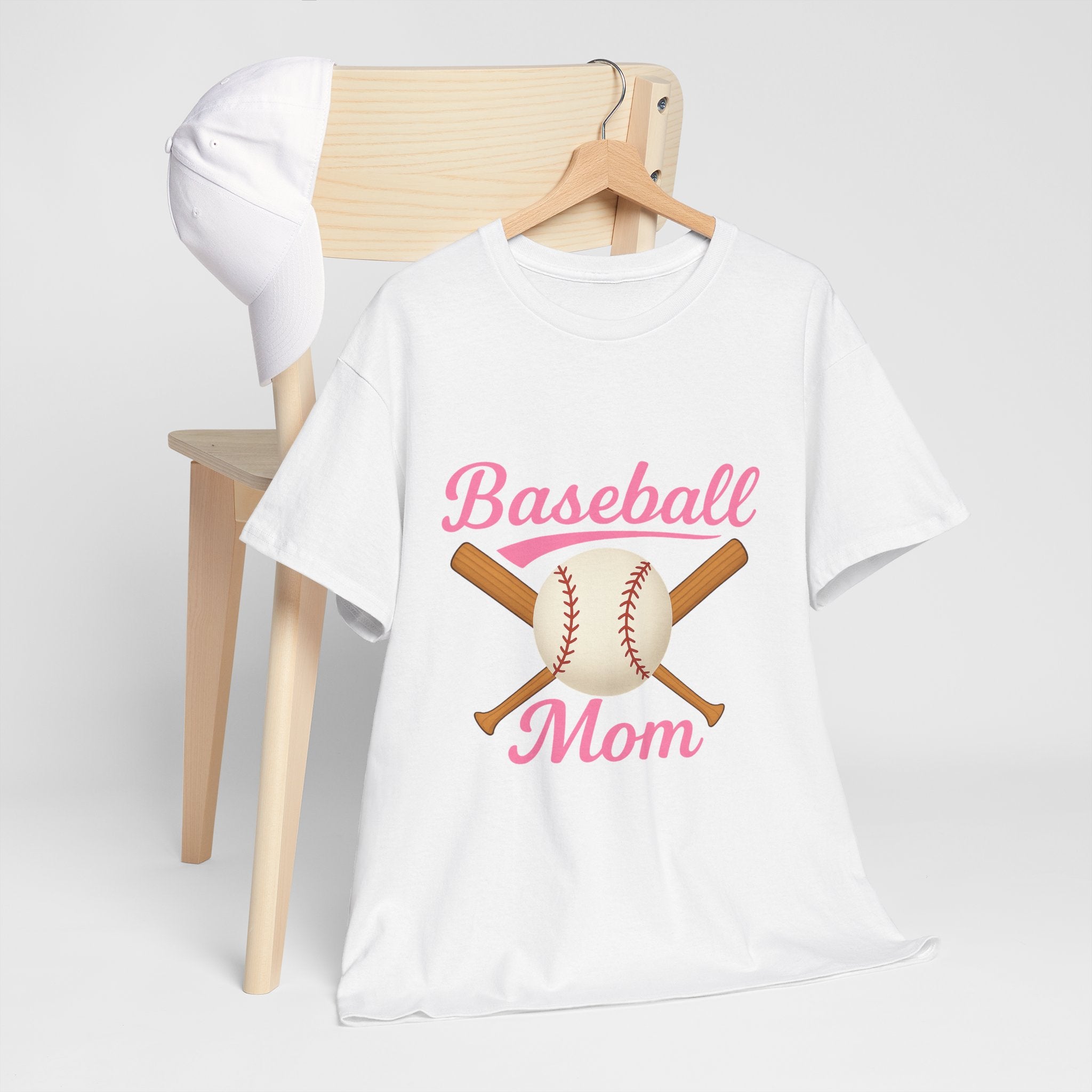 Pink Baseball Mom Tee Shirt - Unisex Heavy Cotton Tee Casual Fit