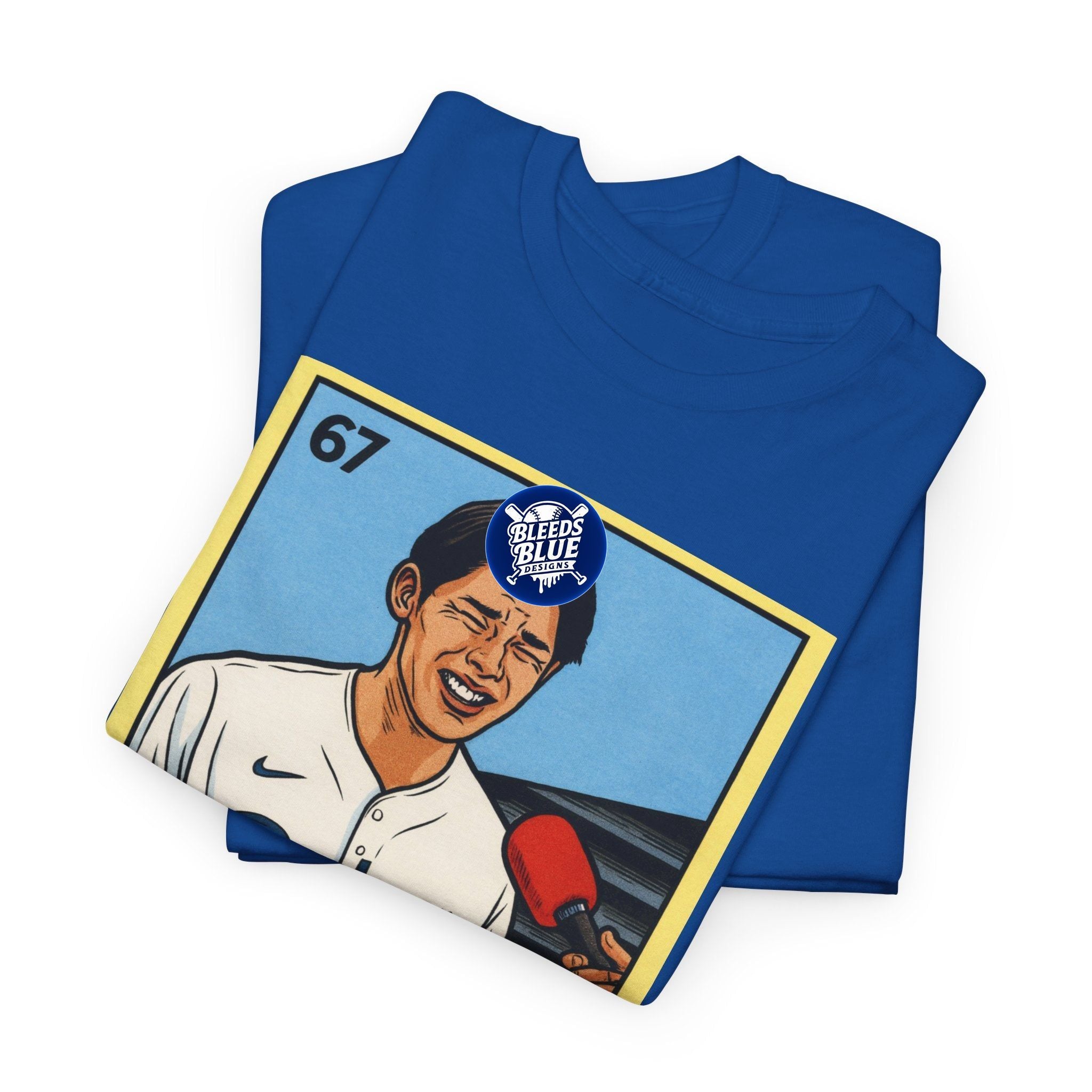 Roki Sasaki El Seis Siete Retro Lotería Baseball Tee — Vintage Player Card Design