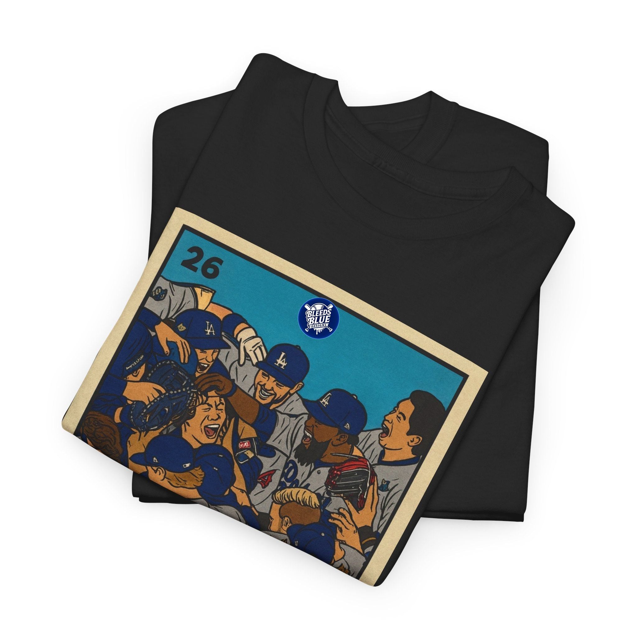 Dodgers "Los Campeones" Loteria Card Graphic Tee Shirt - Unisex Heavy Cotton Casual Fit