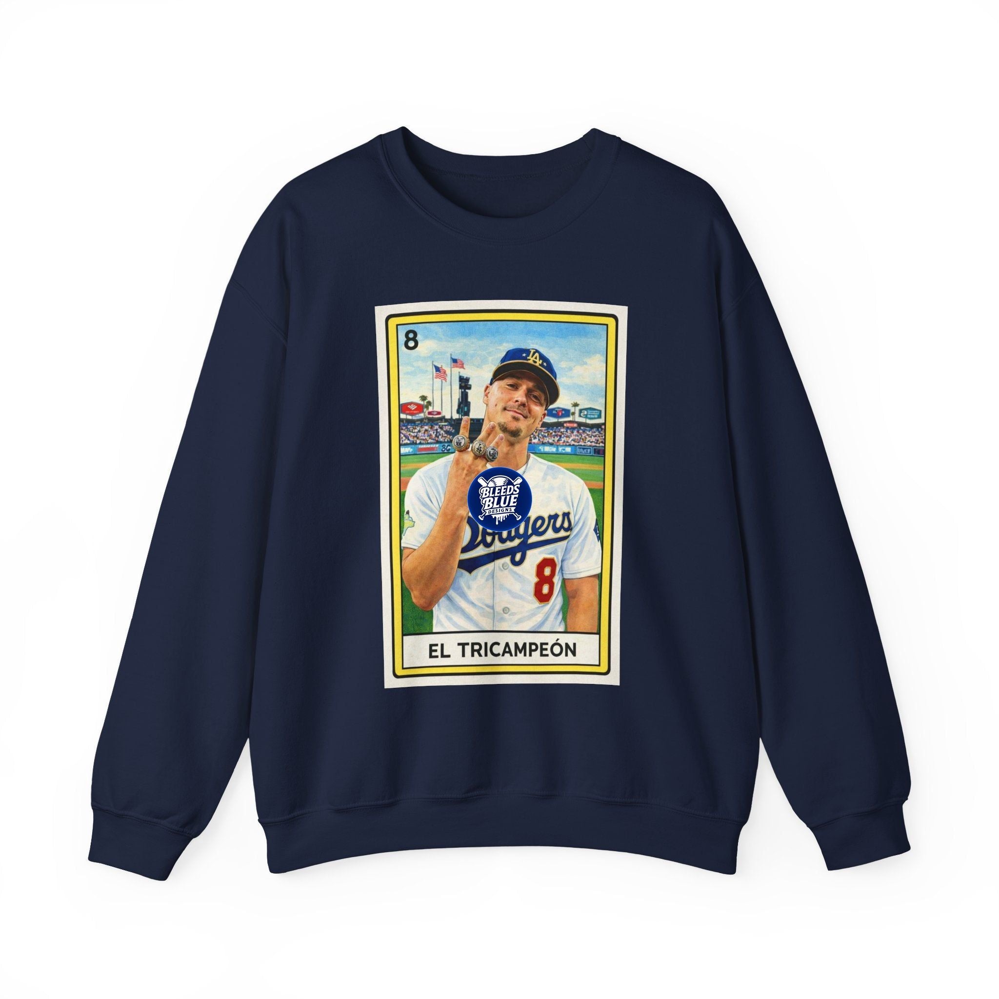 El Tricampeón Loteria Card Kike Team Pride — Adult Crewneck Sweatshirt