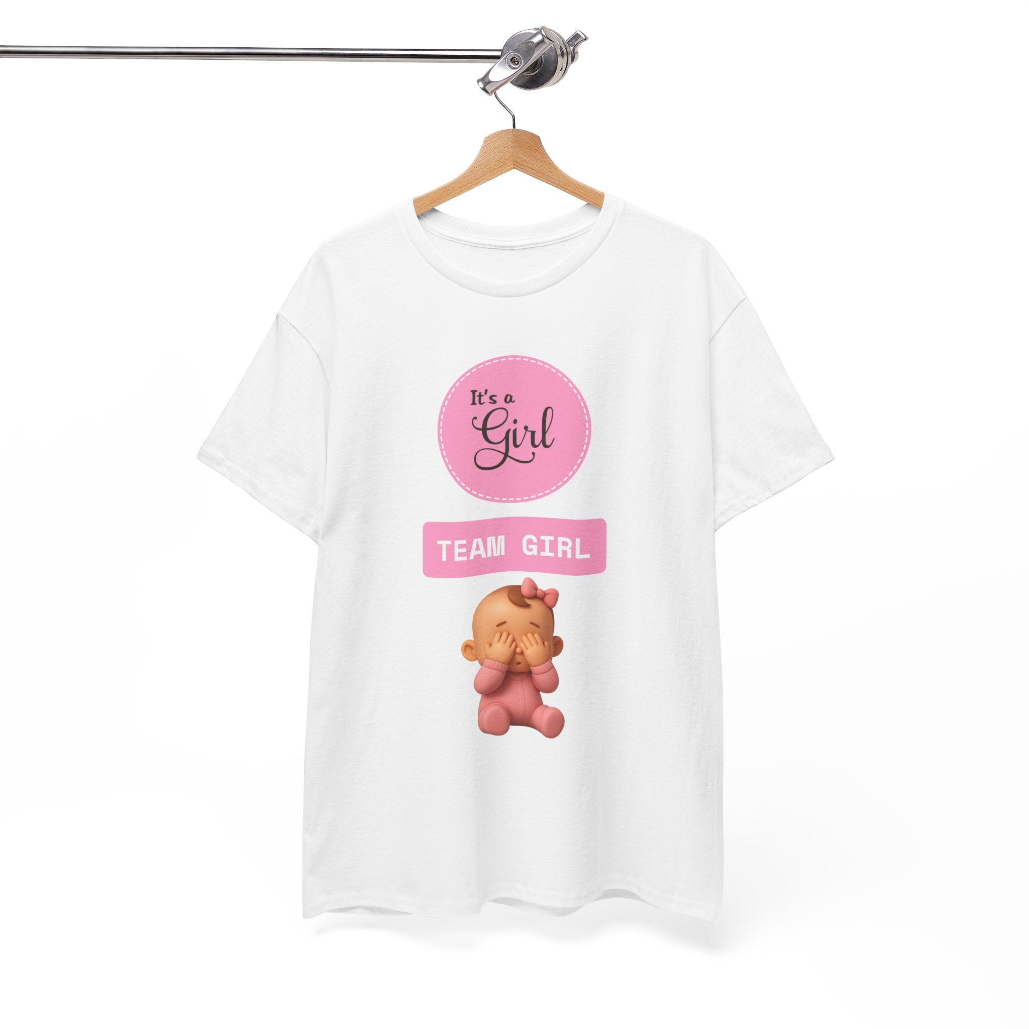 It’s a Girl "Team Girl" Baby Guess Tee — Gender Reveal/Newborn Announcement T-Shirt