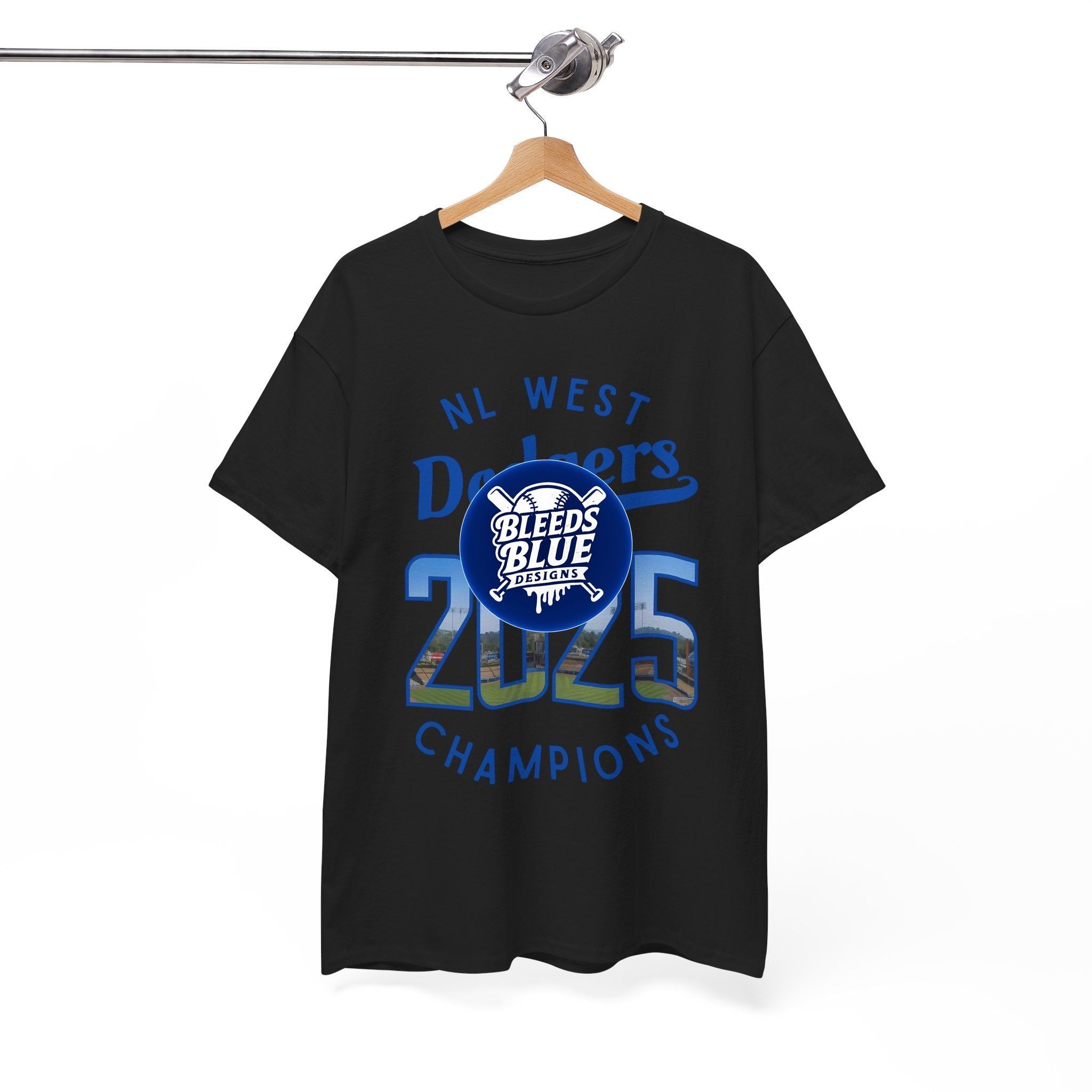 2025 NL West Champs Los Angeles Dodgers Tee Shirt - Unisex Heavy Cotton Casual Fit