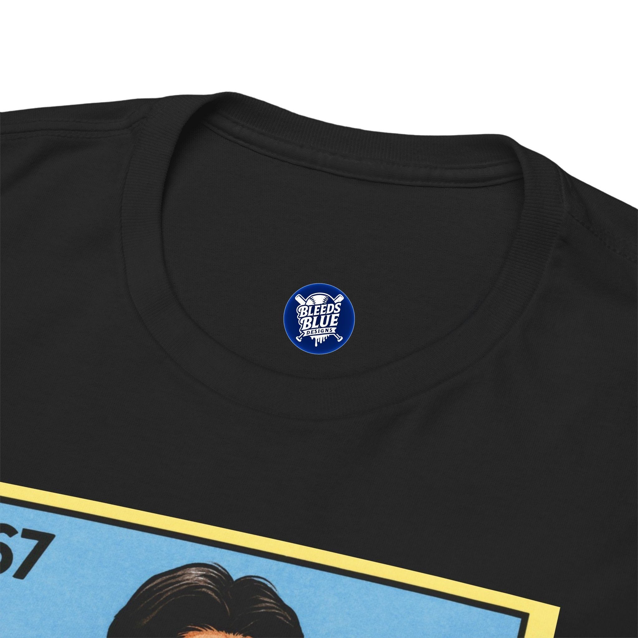 Roki Sasaki El Seis Siete Retro Lotería Baseball Tee — Vintage Player Card Design