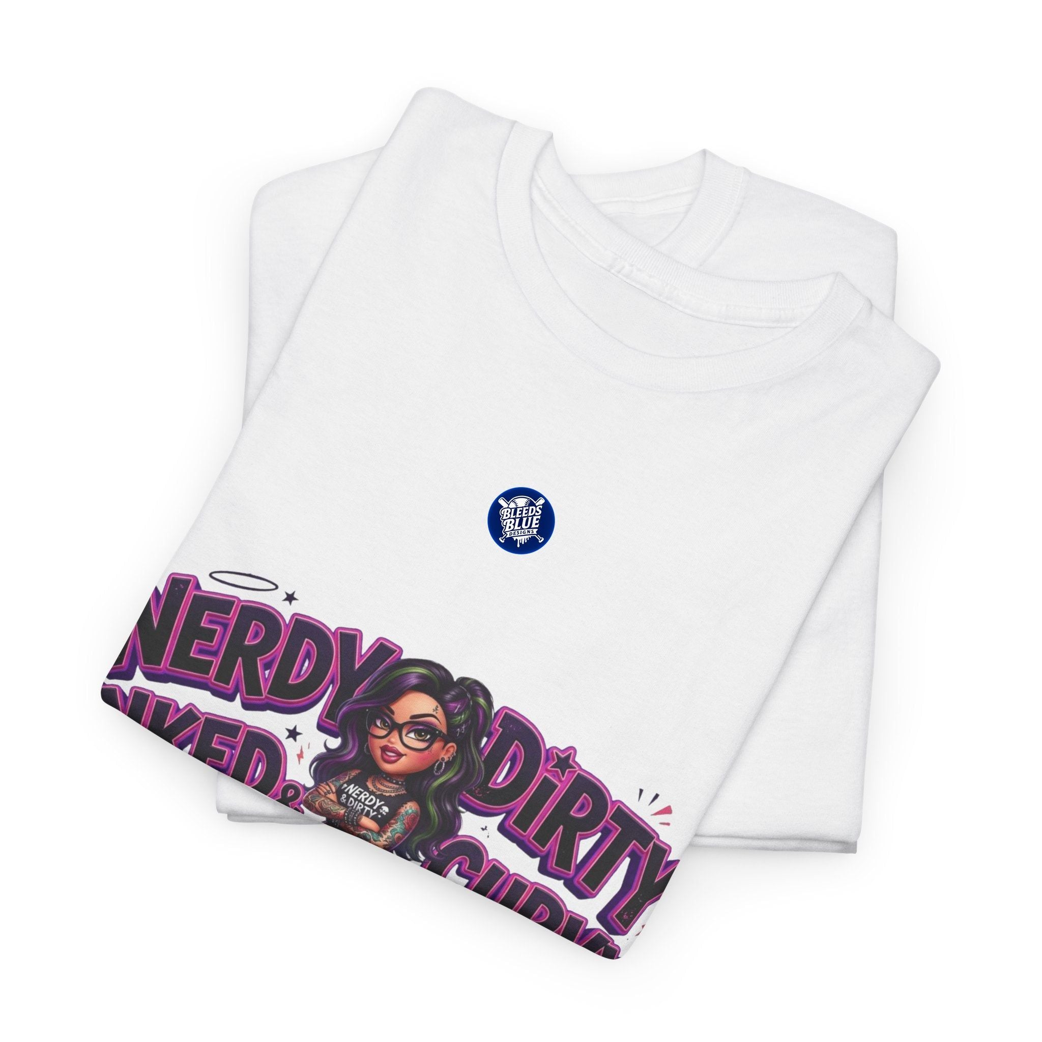 Nerdy Dirty Inked & Curvy T-Shirt — Graphic Tee for Tattooed, Curvy Women