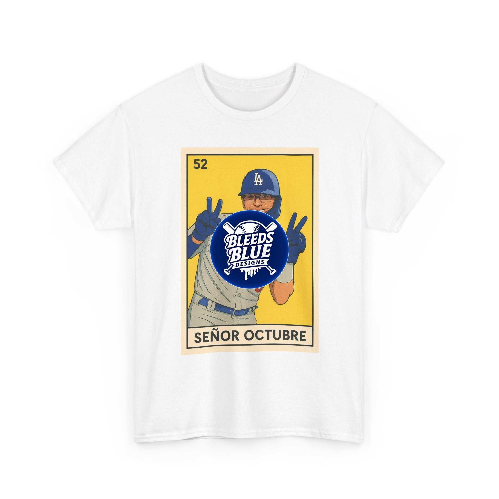 Kike Senor Octubre Loteria Card Tee Shirt - Unisex Heavy Cotton Casual Fit