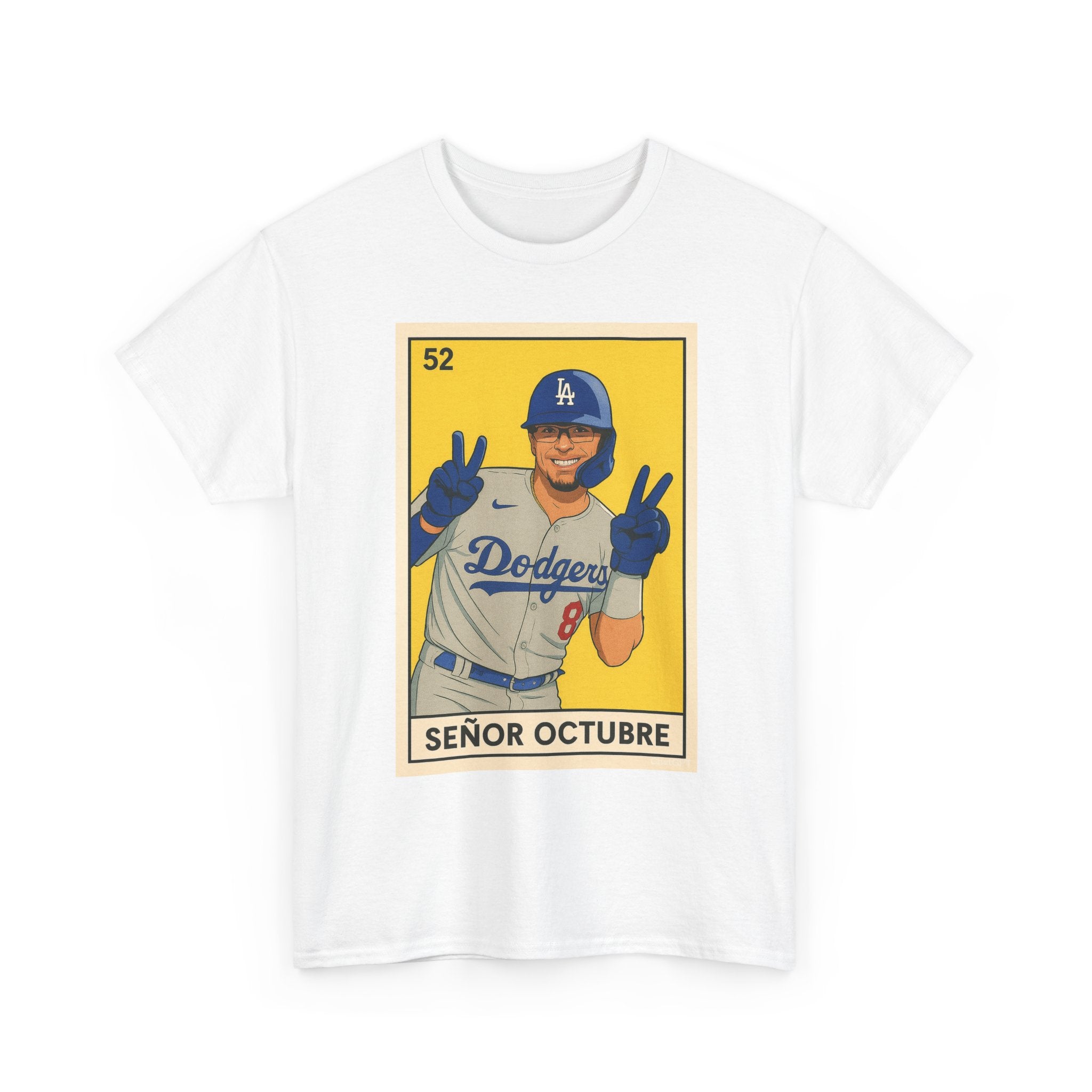 Kike Senor Octubre Loteria Card Tee Shirt - Unisex Heavy Cotton Tee