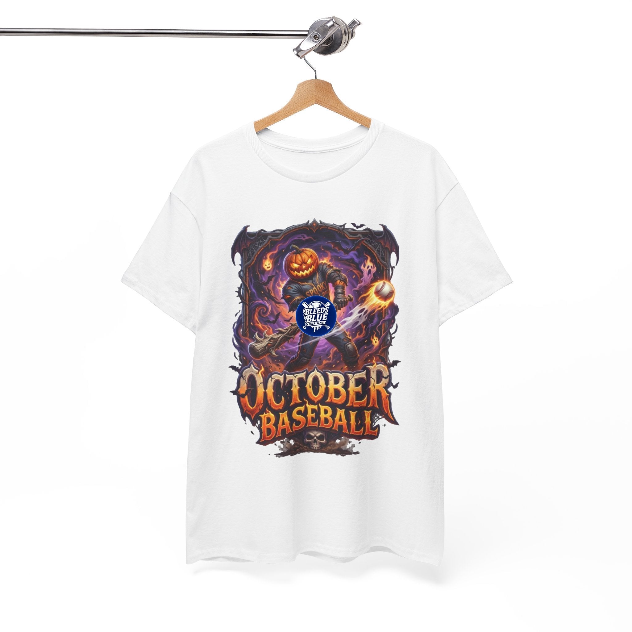 Halloween October Baseball Spooky Season Pumpkinhead T-Shirt